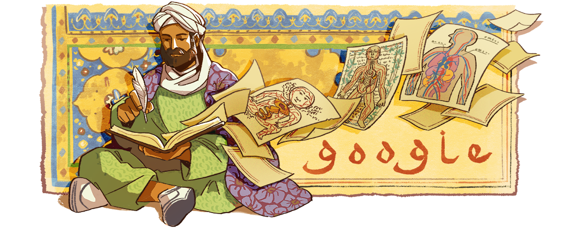 A Google Doodle honoring Ibn Sina’s 1038th Birthday on August 7, 2018. (Google Doodle)