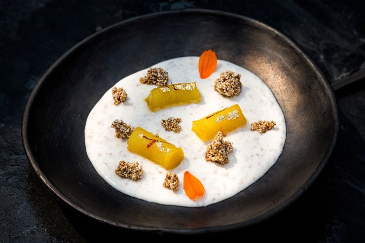 A dish from the restaurant Indian Accent in New Delhi