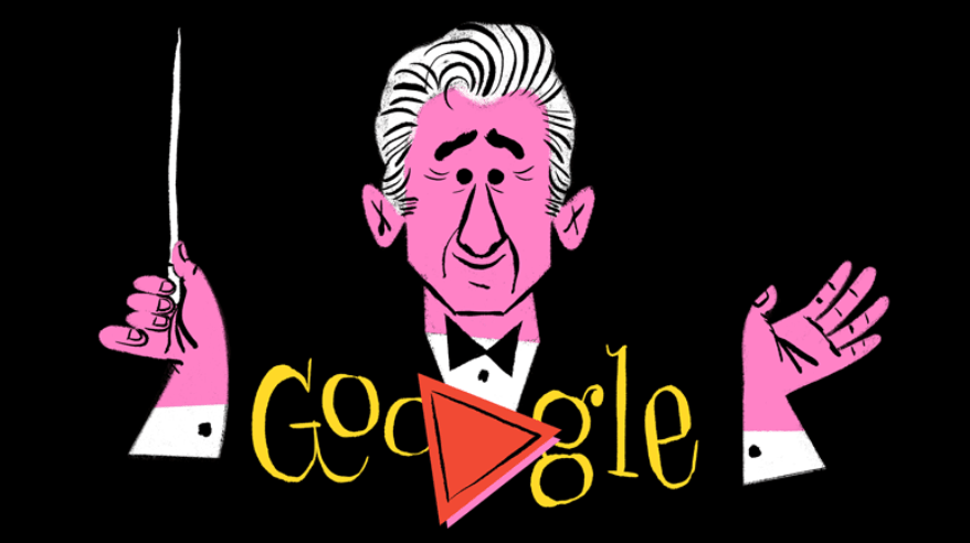 Google celebrates what would have been Leonard Bernstein's 100th birthday on Aug. 25, 2018. (Google)