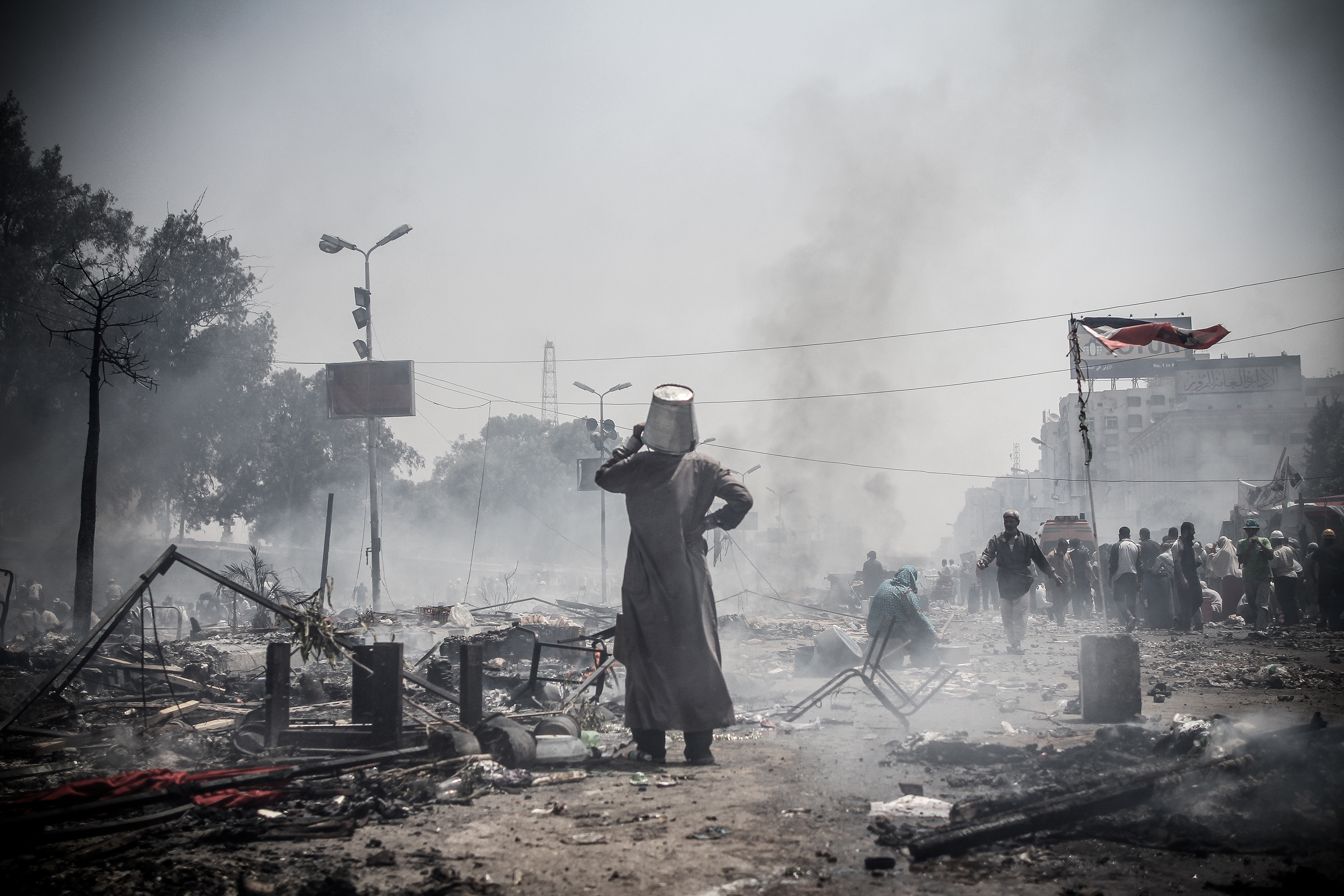 Around 800 people were killed in Rabaa Square as the military dispersed a pro-Morsi sit-in. (Mosa’ab Elshamy)