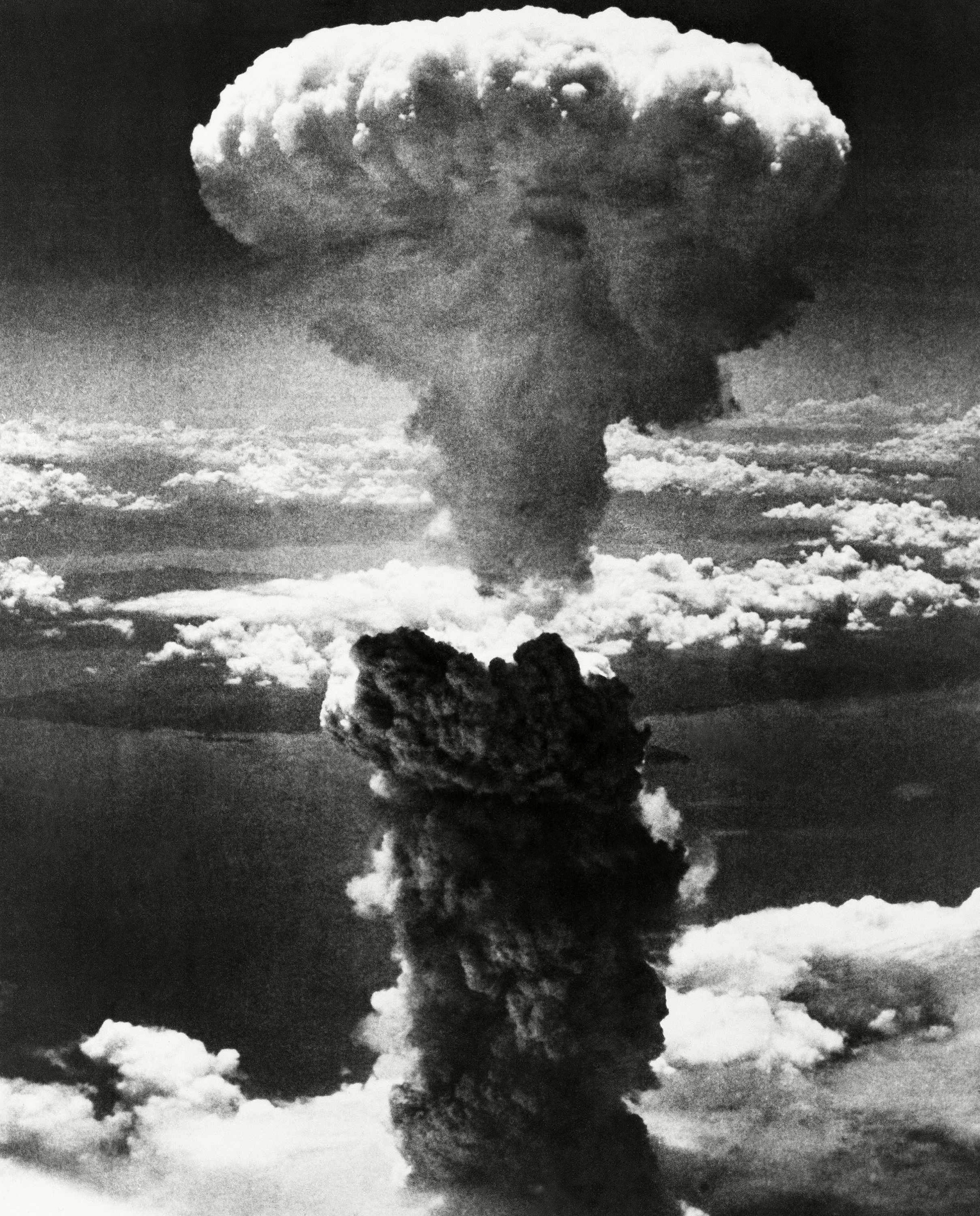 A mushroom cloud rises moments after the atomic bomb was dropped on the Japanese city of Nagasaki on Aug. 9, 1945, three days after the U.S. dropped an atomic bomb on Hiroshima. (AP—Shutterstock)