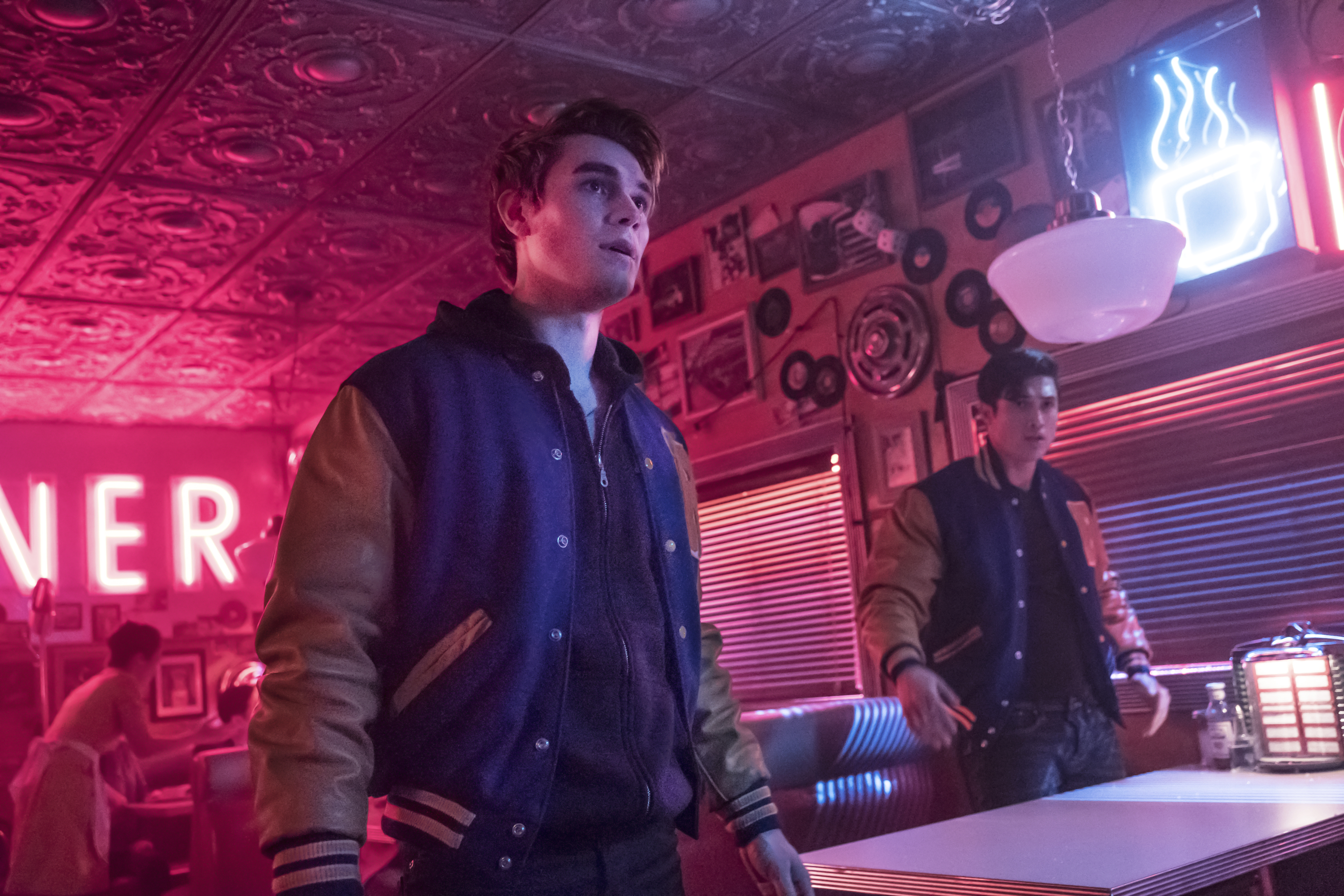 KJ Apa and Charles Melton in Riverdale (Katie Yu—The CW Network)
