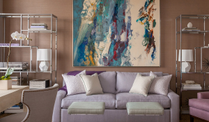 Living room designed by interior designer, Grant K. Gibson