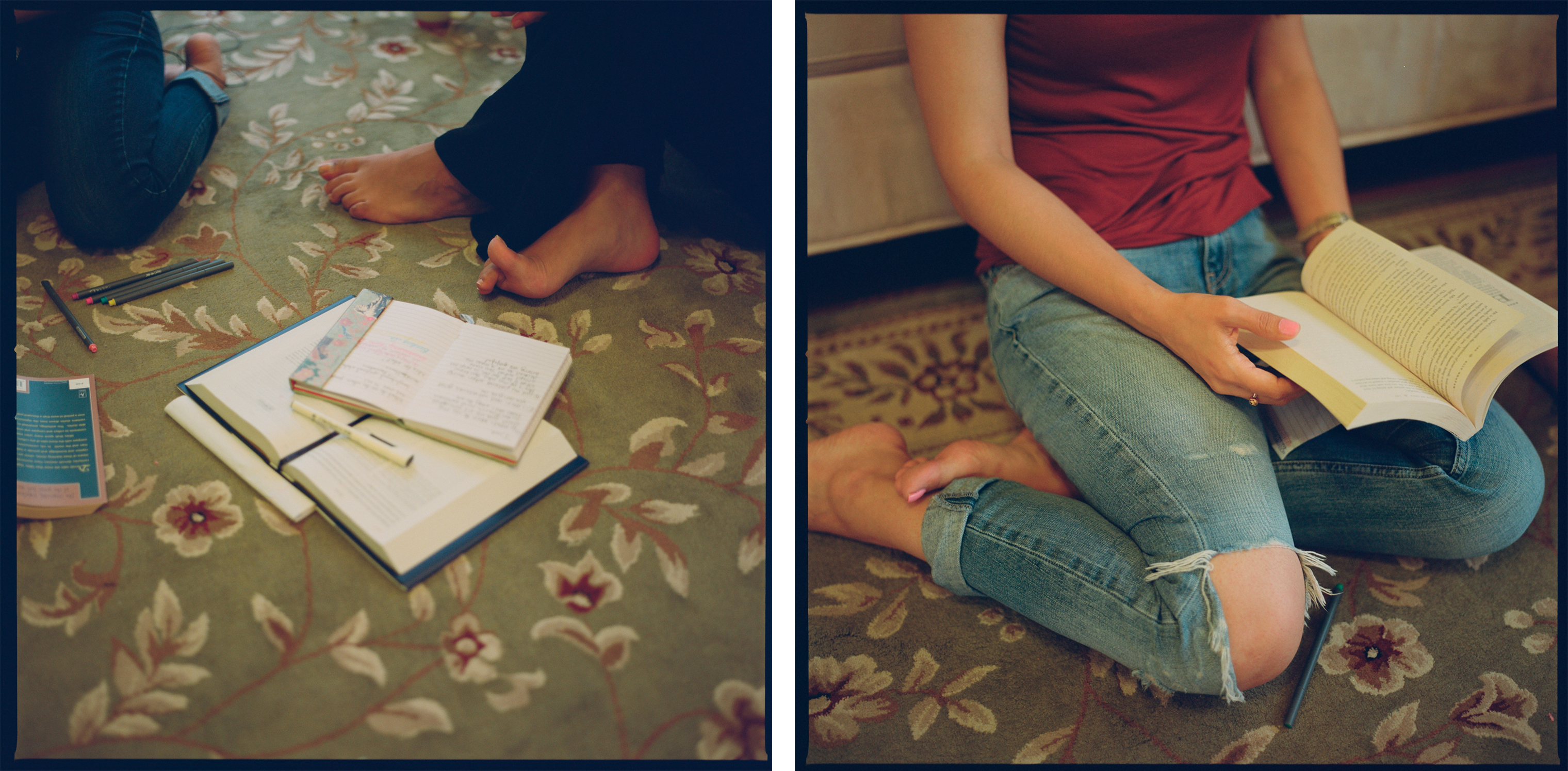 The halaqa members bring notes and reading materials to inspire their monthly discussions about theology, philosophy and personal struggles. (Miranda Barnes for TIME)