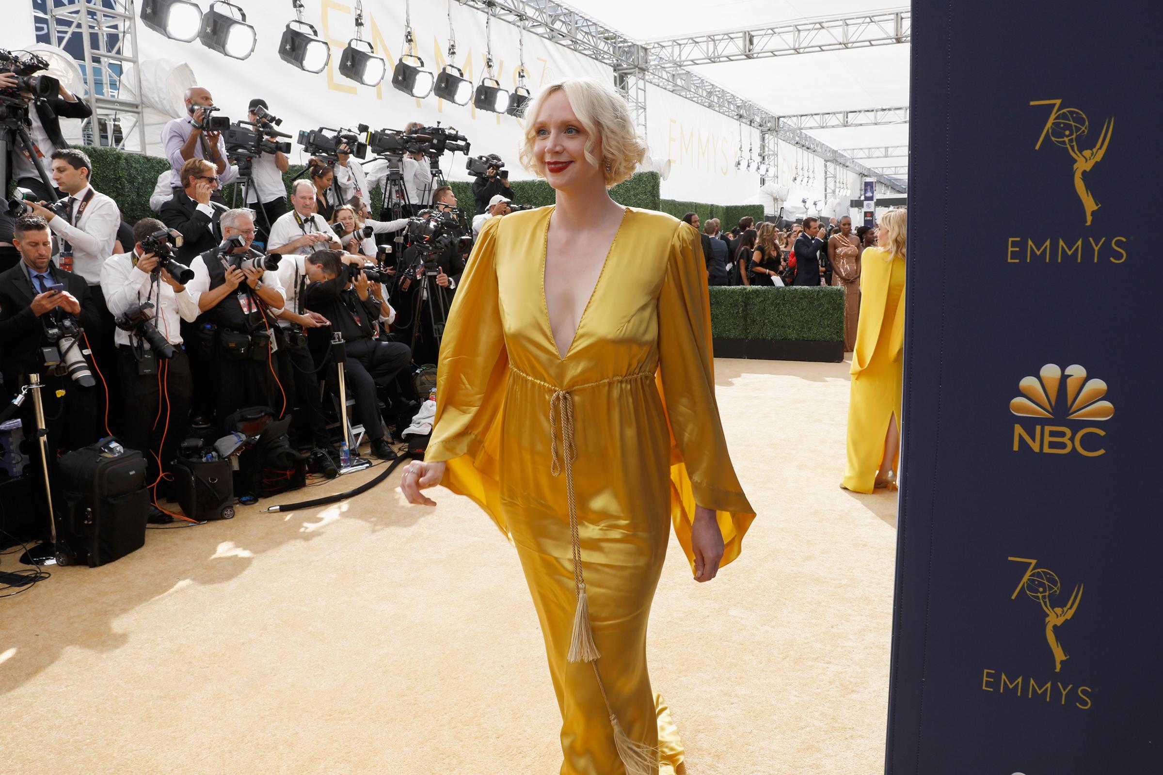 Gwendoline Christie arrives to the 70th Annual Primetime Emmy Awards on Sept. 17.