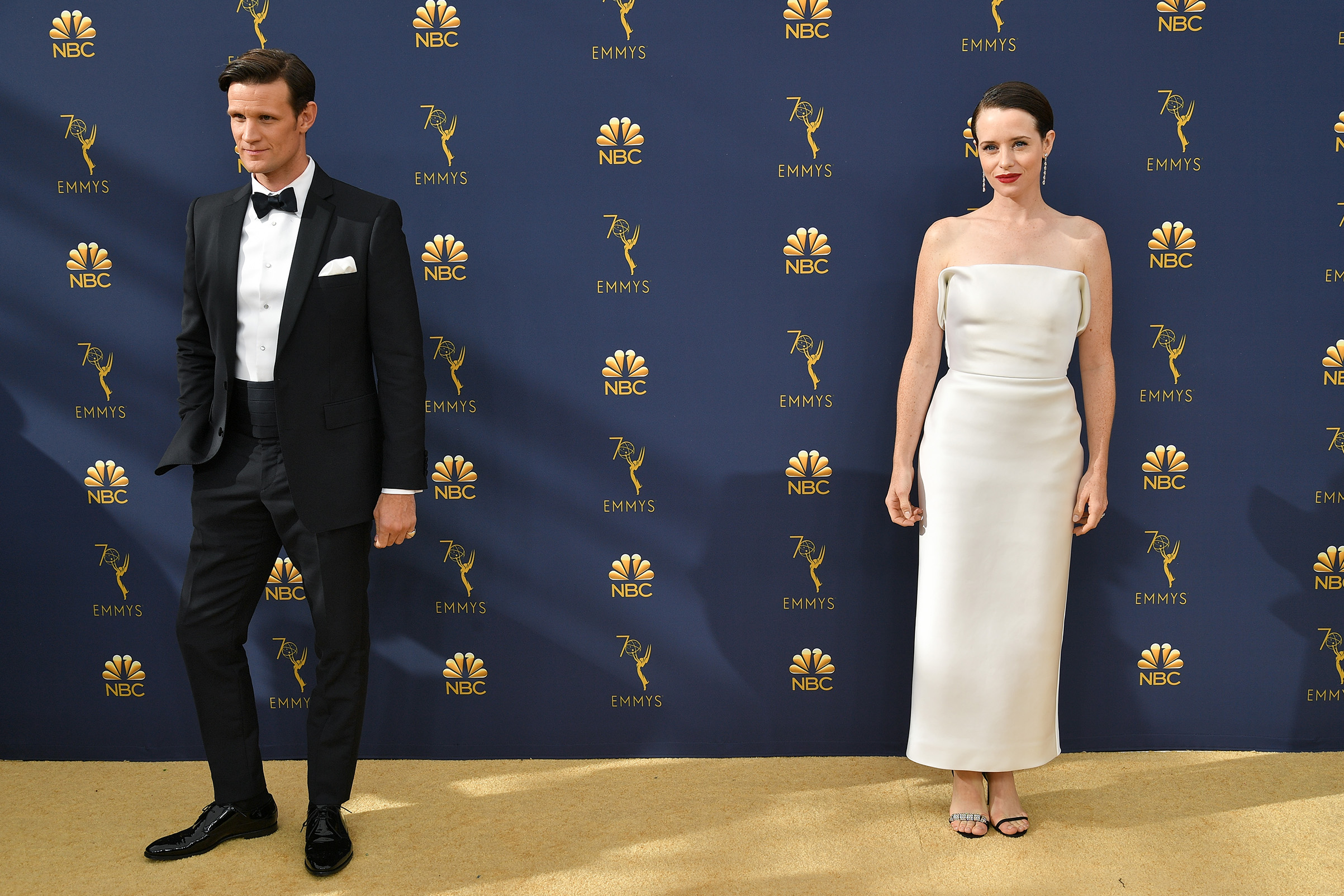 Matt Smith and Claire Foy at the 70th Primetime Emmy Awards on Sept. 17. (Rob Latour—Variety/REX/Shutterstock)