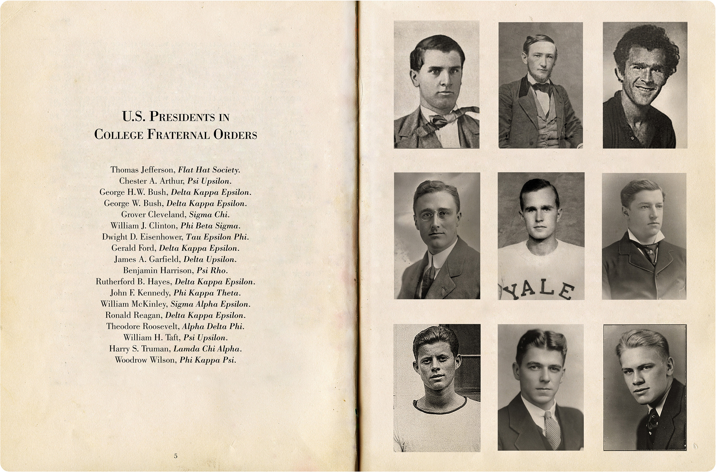 U.S. Presidents, from inside the book 'The American Fraternity.' (©Andrew Moisey—Daylight)