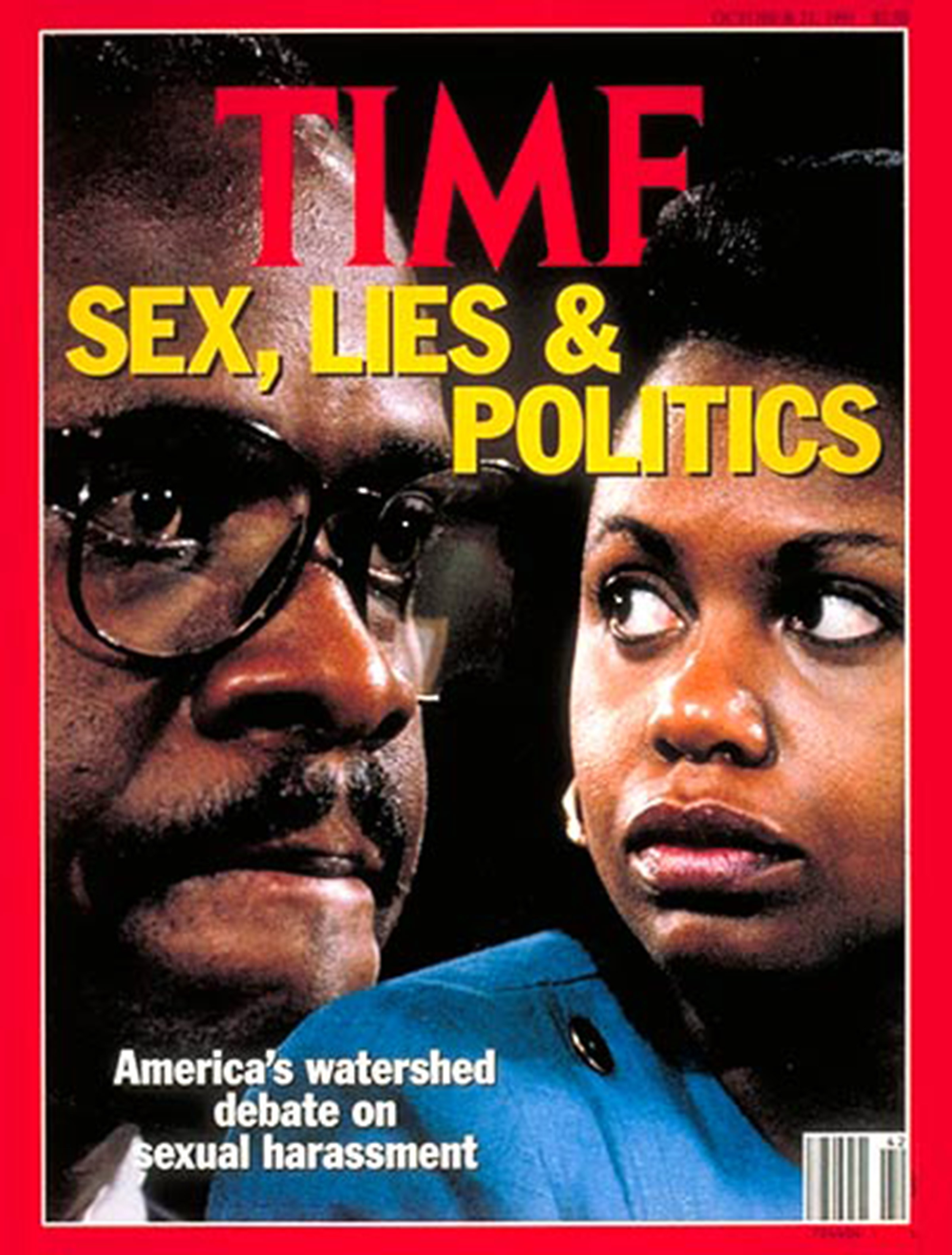 Supreme Court nominee Clarence Thomas and law professor Anita Hill on the Oct. 21, 1991, cover of TIME. (Dennis Brack)