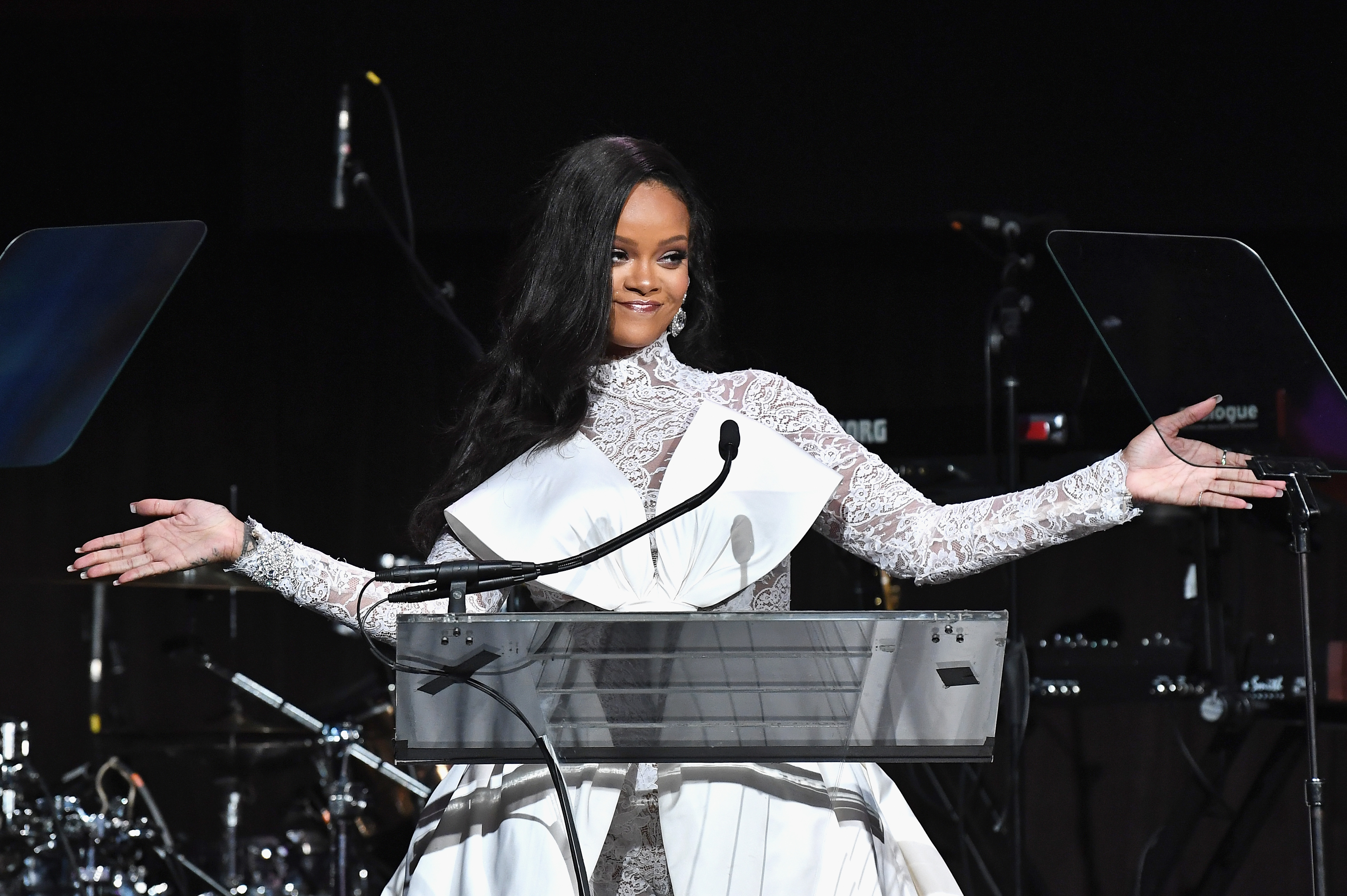NEW YORK, NY - SEPTEMBER 13:  Rihanna speaks onstage during Rihanna's 4th Annual Diamond Ball benefitting The Clara Lionel Foundation at Cipriani Wall Street on September 13, 2018 in New York City.  (Photo by Dimitrios Kambouris/Getty Images for Diamond Ball) (Dimitrios Kambouris—Getty Images for Diamond Ball)