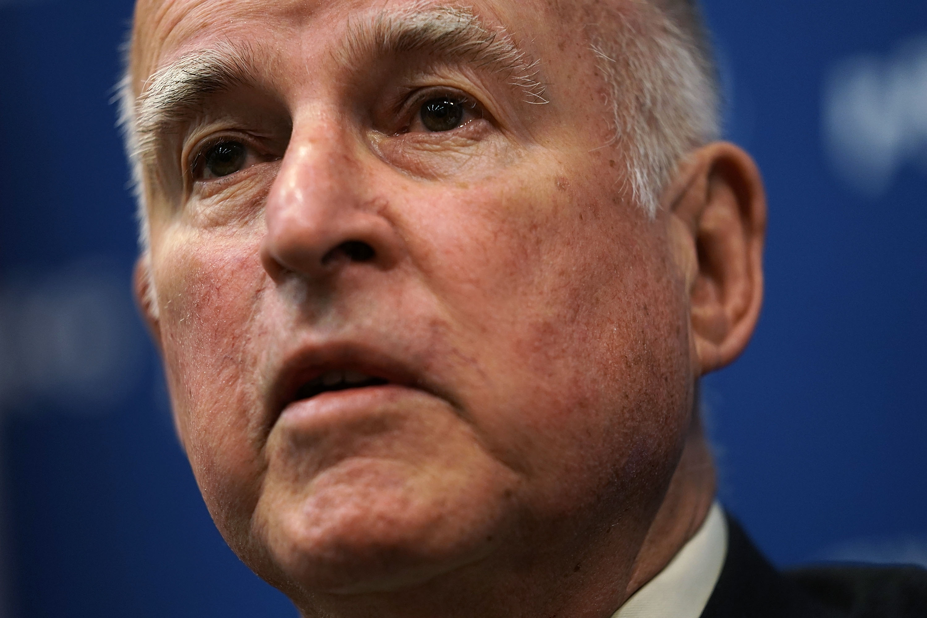 WASHINGTON, DC - APRIL 17:  Gov. Jerry Brown (D-CA) speaks during an event at the National Press Club April 17, 2018 in Washington, DC. Gov. Brown participated in a National Press Club Newsmaker Program to answer questions from members of the media.  (Photo by Alex Wong/Getty Images) (Alex Wong&mdash;Getty Images)
