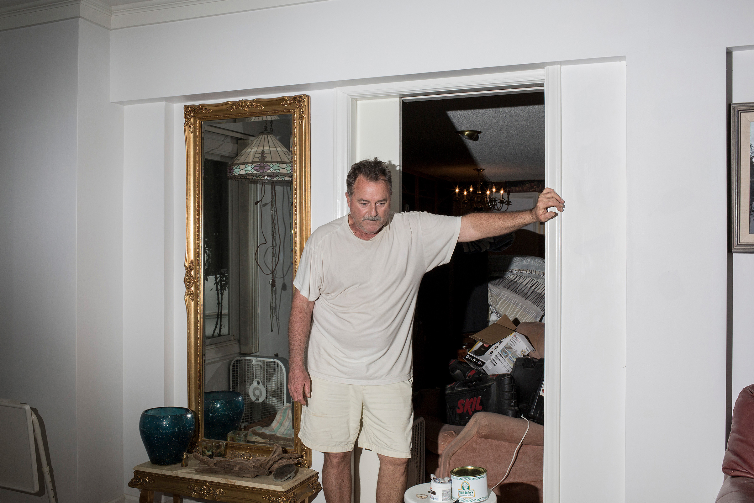 Lee Roy Scott surveys the damage to his home which was flooded due to storm surge from Hurricane Florence in Washington, N.C. on Sept. 15. (Bryan Anselm—Redux for TIME)