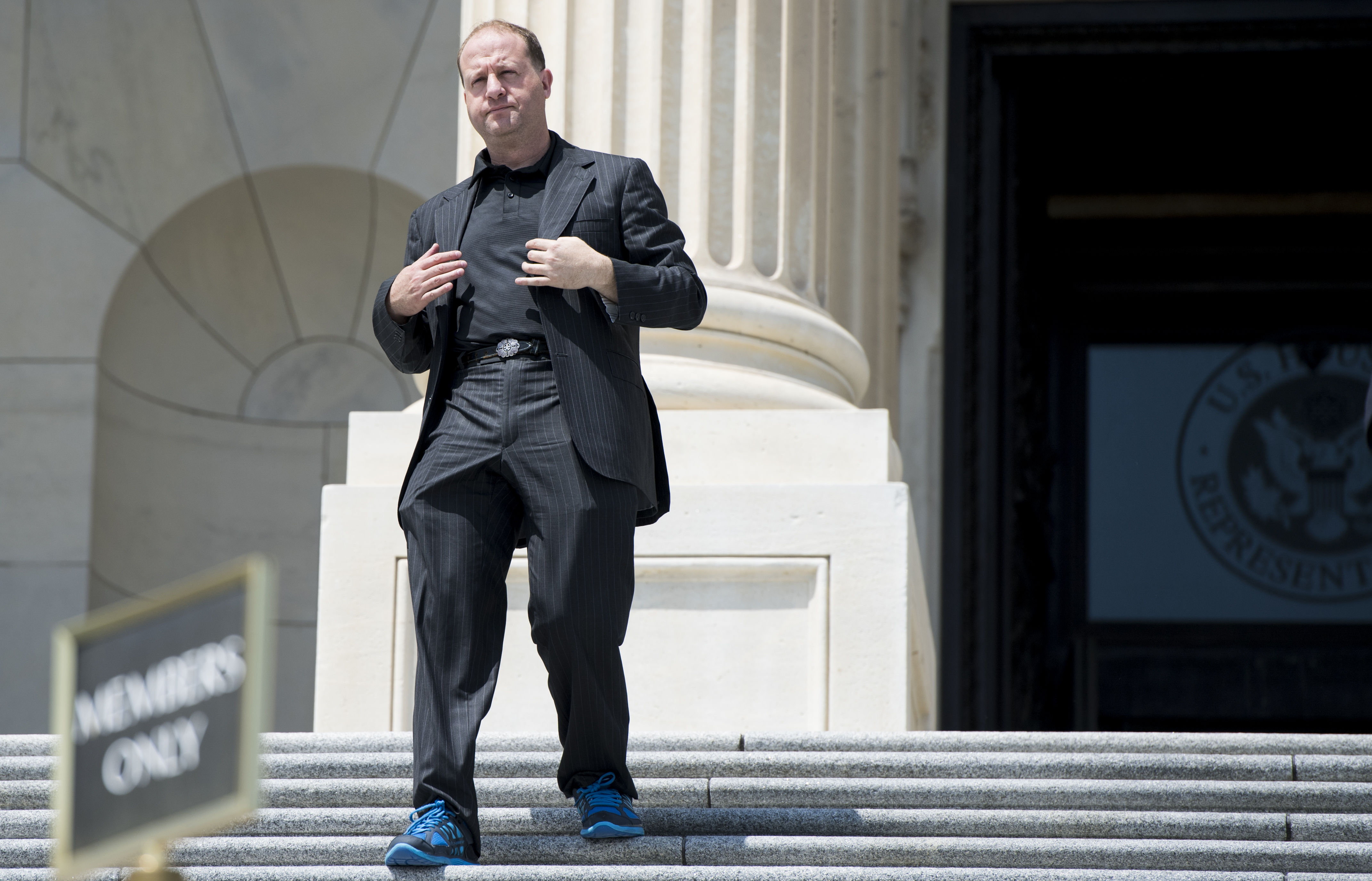 Rep. Jared Polis, D-Colo., walks down the House steps after the last vote before the August recess on Thursday, July 26, 2018. (Photo By Bill Clark/CQ Roll Call) (Bill Clark—CQ-Roll Call,Inc.)