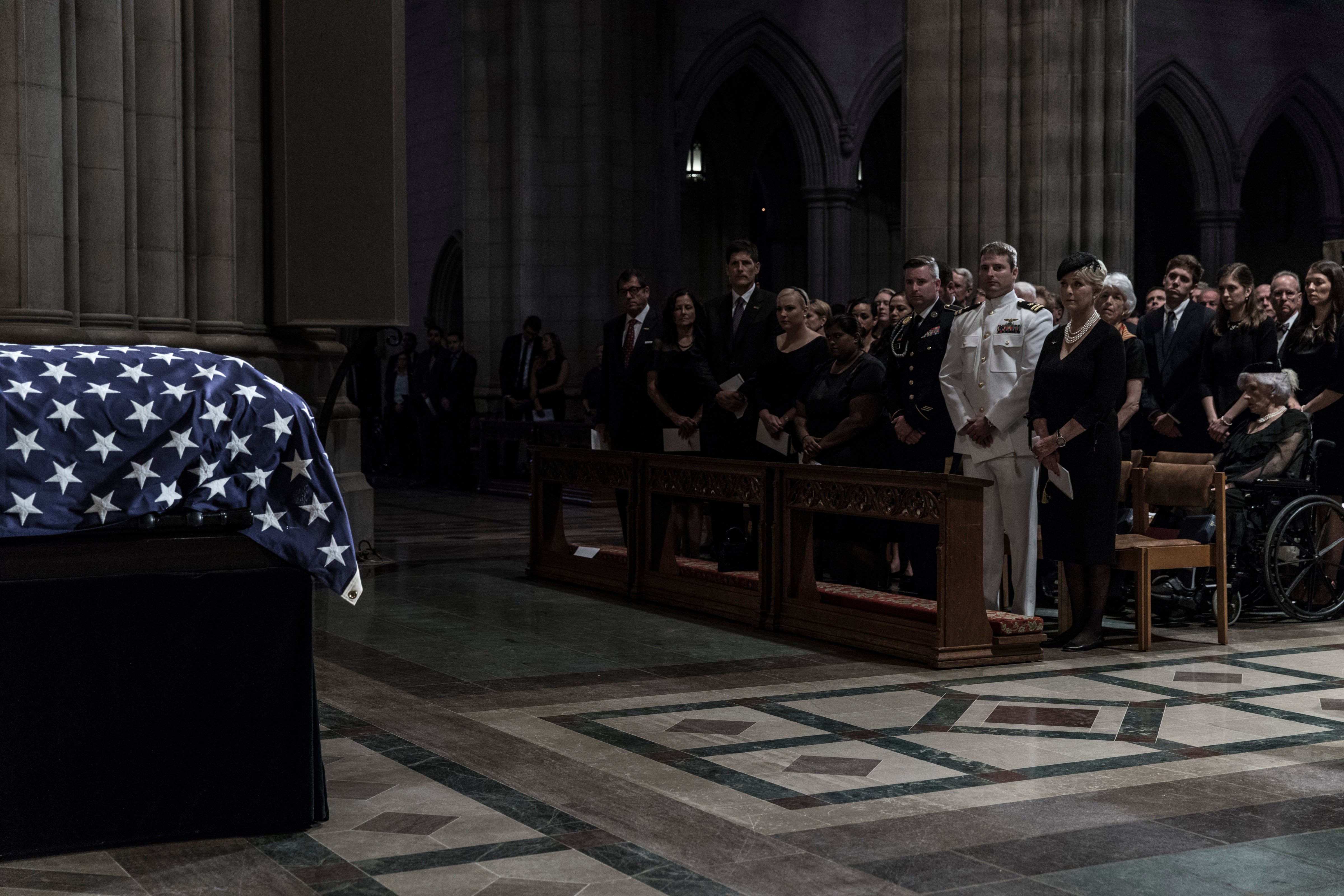 The McCain family at the memorial service for Sen. John McCain at the Washington National Cathedral on September 1, 2018. (Christopher Morris—VII for TIME)