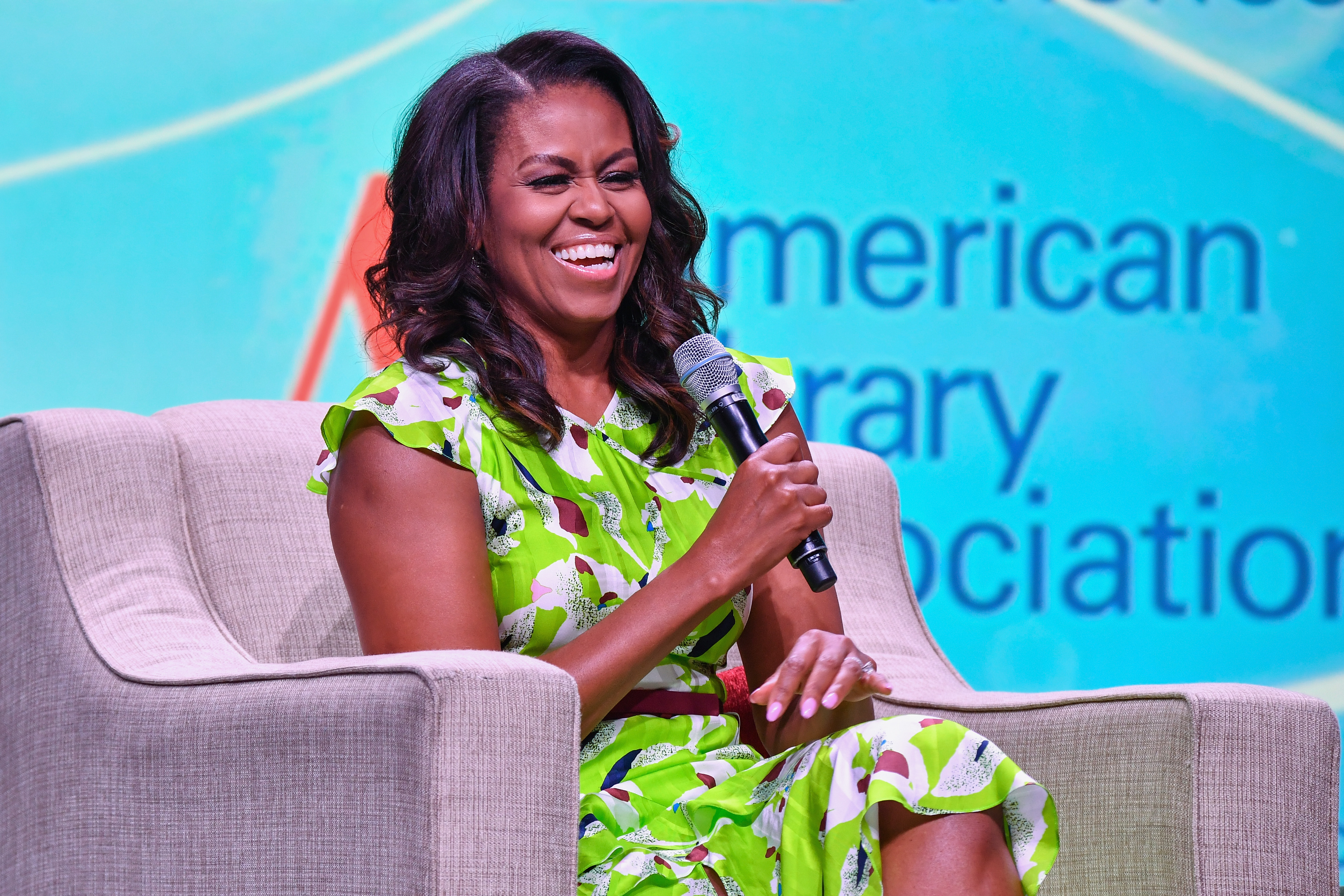 ormer First Lady of the United States Michelle Obama speaks during the Opening General Session of the 2018 American Library Association Annual Conference at Ernest N. Morial Convention Center in New Orleans, Louisiana on June 22, 2018. (Erika Goldring/WireImage)