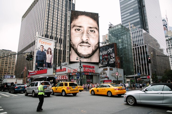 Nike campaign featuring Colin Kaepernick ad in New York, Sept. 7, 2018