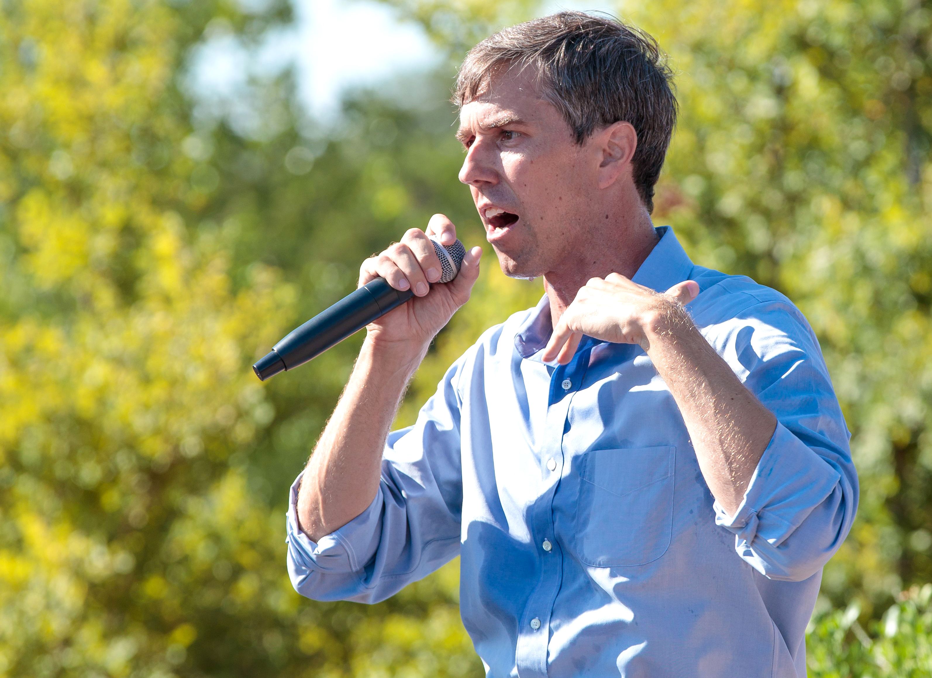 Beto O'Rourke, Texas Democratic Candidate for the U.S. Senate, spoke during a Town Hall event at the Cedar Park Recreation Center
                      Beto O'Rourke Town Hall event in Austin, Texas on Aug. 29, 2018. (Suzanne Cordeiro/REX/Shutterstock)