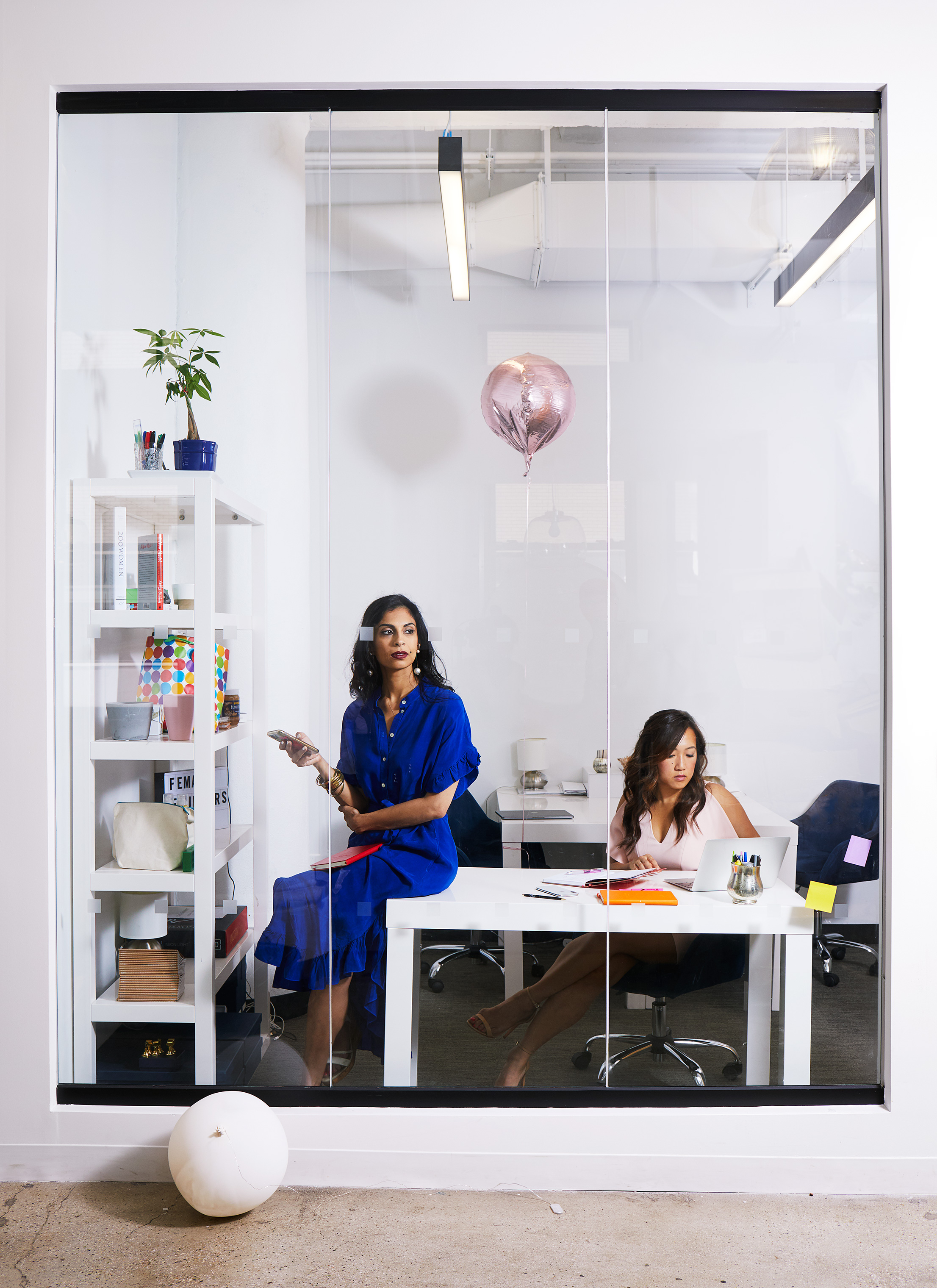 “We’re talking about looking forward and building something new that we want to see,” says Sutian Dong (right), with Female Founders Fund partner Anu Duggal, "versus existing in a system and a construct that’s designed for people that don’t look like us.” (Kyoko Hamada for TIME)