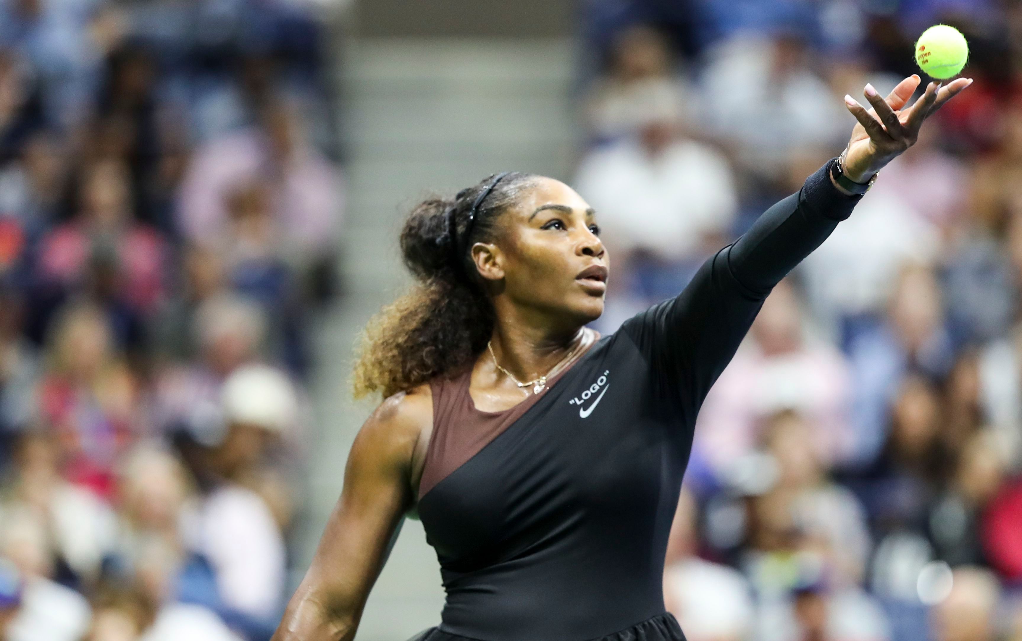 Serena Williams in action during the women's final
                      U.S. Open Tennis Championships at the USTA National Tennis Center in Flushing Meadows, New York, on Sept. 8, 2018. (Dave Shopland—BPI/REX/Shutterstock)