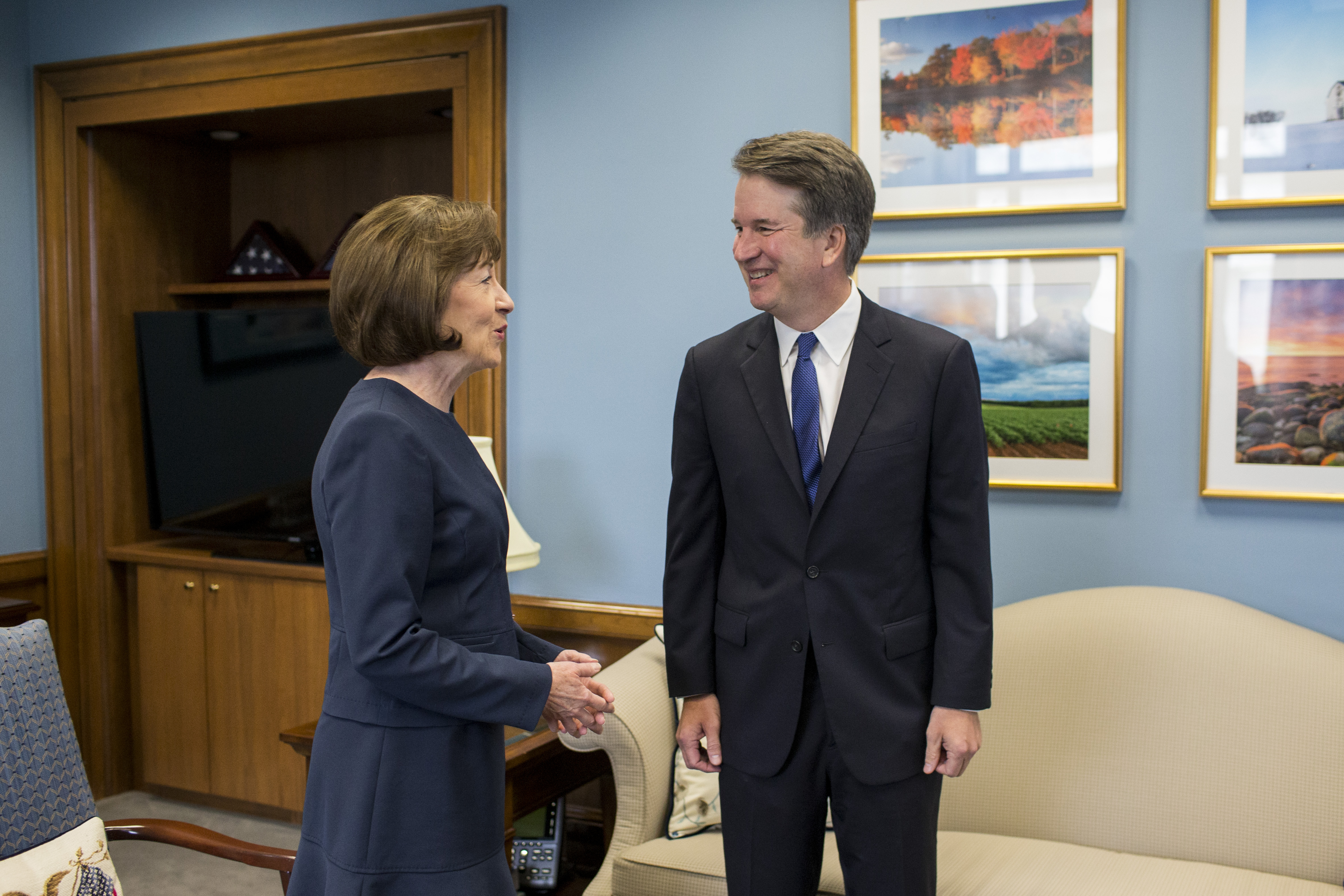 Supreme Court Nominee Brett Kavanaugh meets with Sen. Susan Collins (R-ME) in her office on Capitol Hill on August 21, 2018 in Washington, DC. (Zach Gibson—Getty Images)