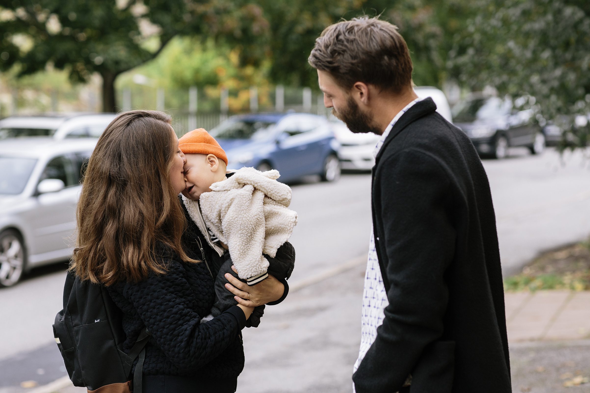 Maja, Martin and their child Pim in Stockholm; Martin plans to take eight months of leave (Elin Berge—INSTITUTE for TIME)