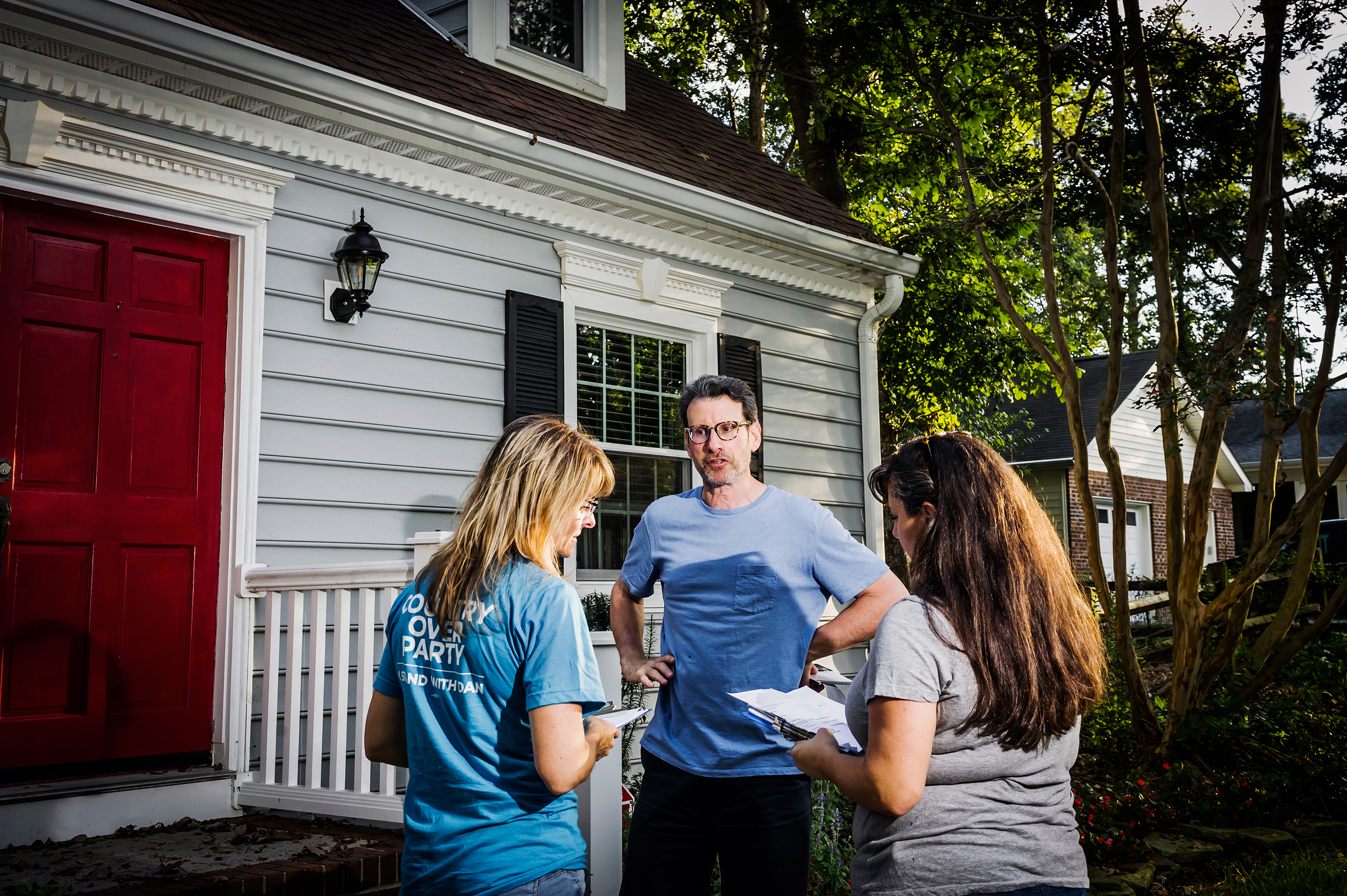 Eberly and her group’s co-founder, Ava Williamson, canvass for Democrat Dan McCready in North Carolina’s 9th House district. (Dina Litovsky—Redux for TIME)