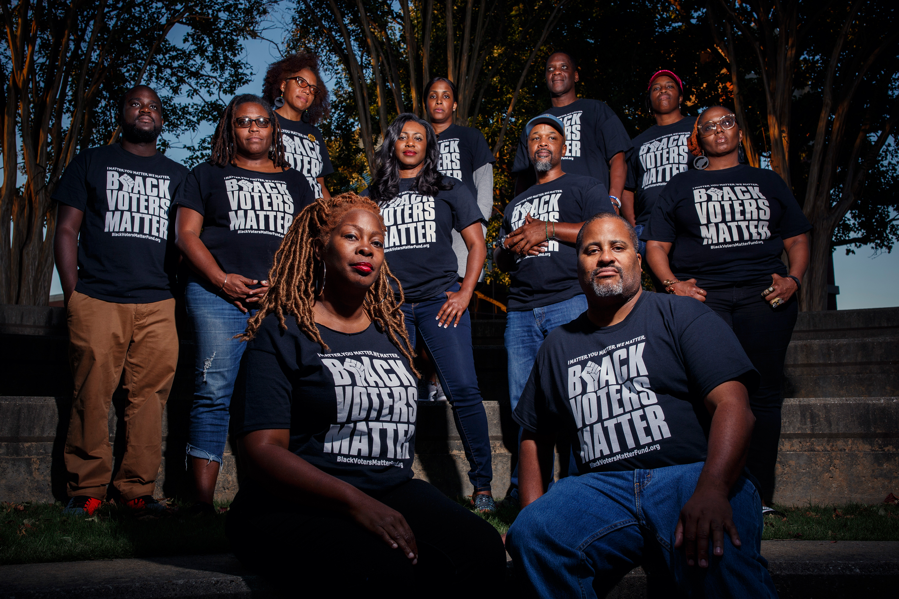 LaTosha Brown and Cliff Albright, front row, founded Black Voters Matter to mobilize communities across the South (Melissa Golden—Redux for TIME)
