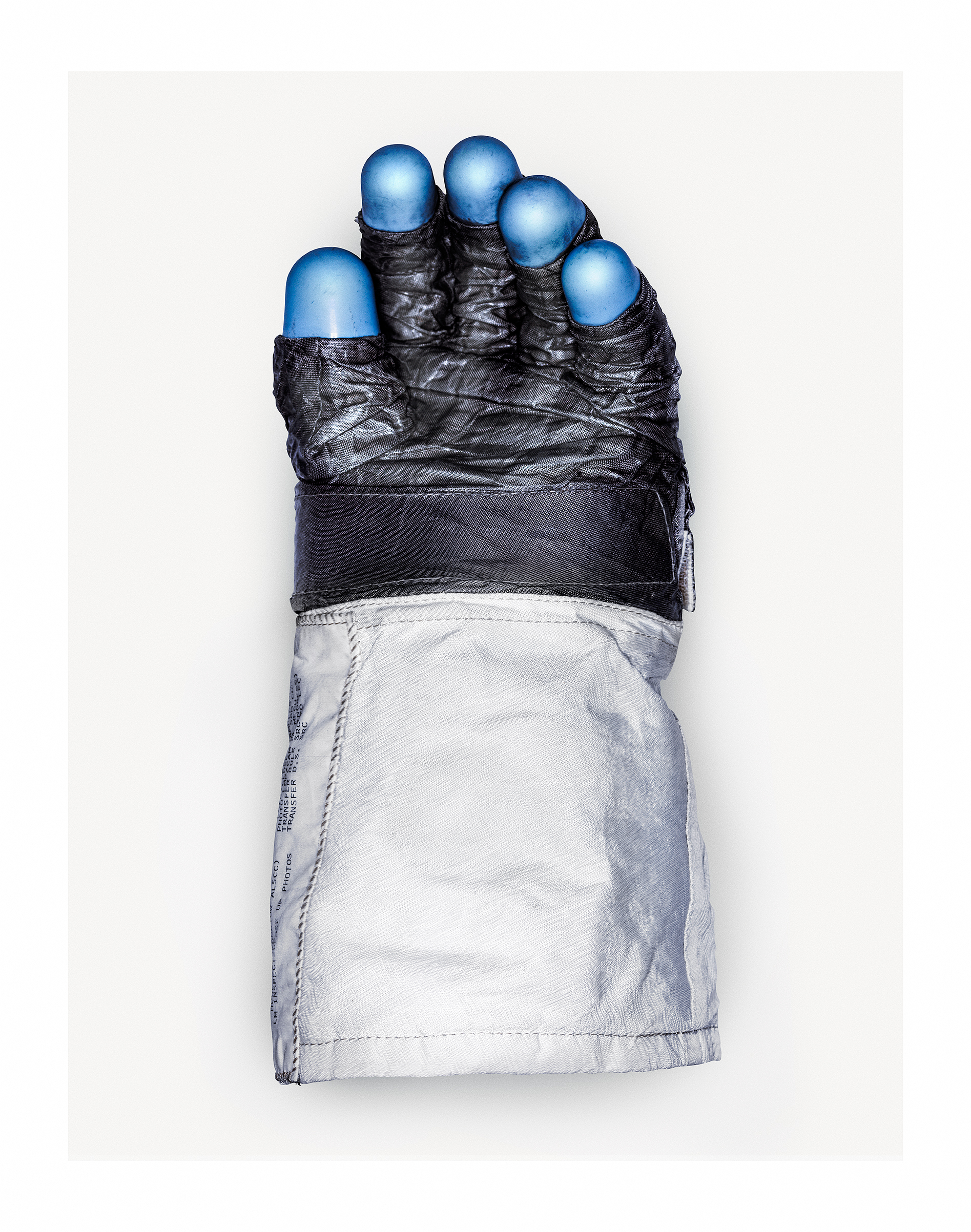 Neil Armstrong’s spacesuit glove in the Smithsonian Institution lab where it is being restored