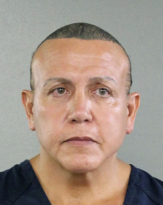 Federal authorities took Cesar Sayoc, 56, of Aventura, Fla., into custody Friday, Oct. 26, 2018 in Florida in connection with the mail-bomb scare that earlier widened to 12 suspicious packages, the FBI and Justice Department said. (Broward County Sheriff's Office—AP)