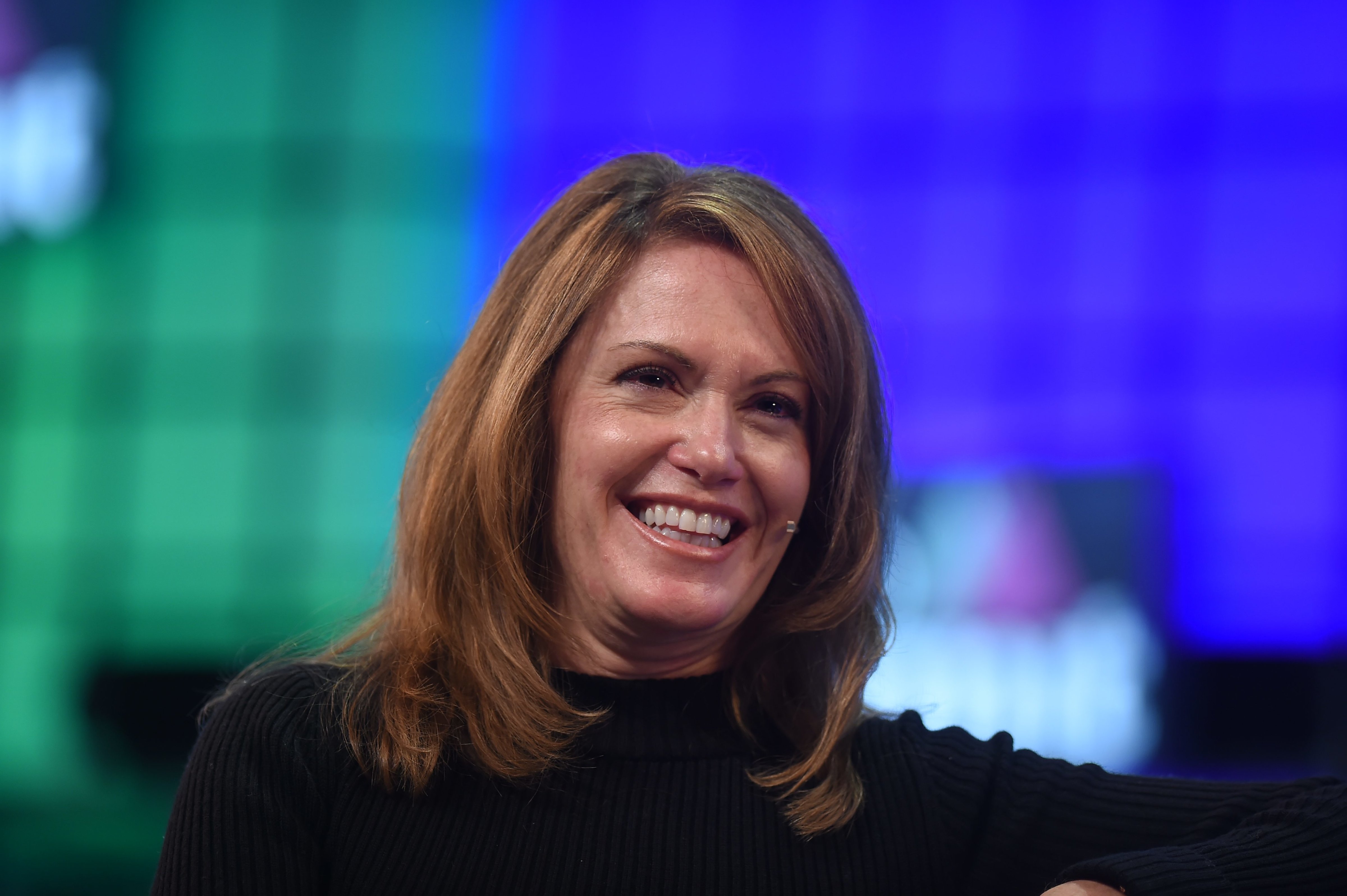 3 November 2015; Peggy Johnson, EVP of Business Development, Microsoft, on the Centre Stage during Day 1 of the 2015 Web Summit in the RDS, Dublin, Ireland. (Stephen McCarthy—portsfile/Corbis/Getty Images)
