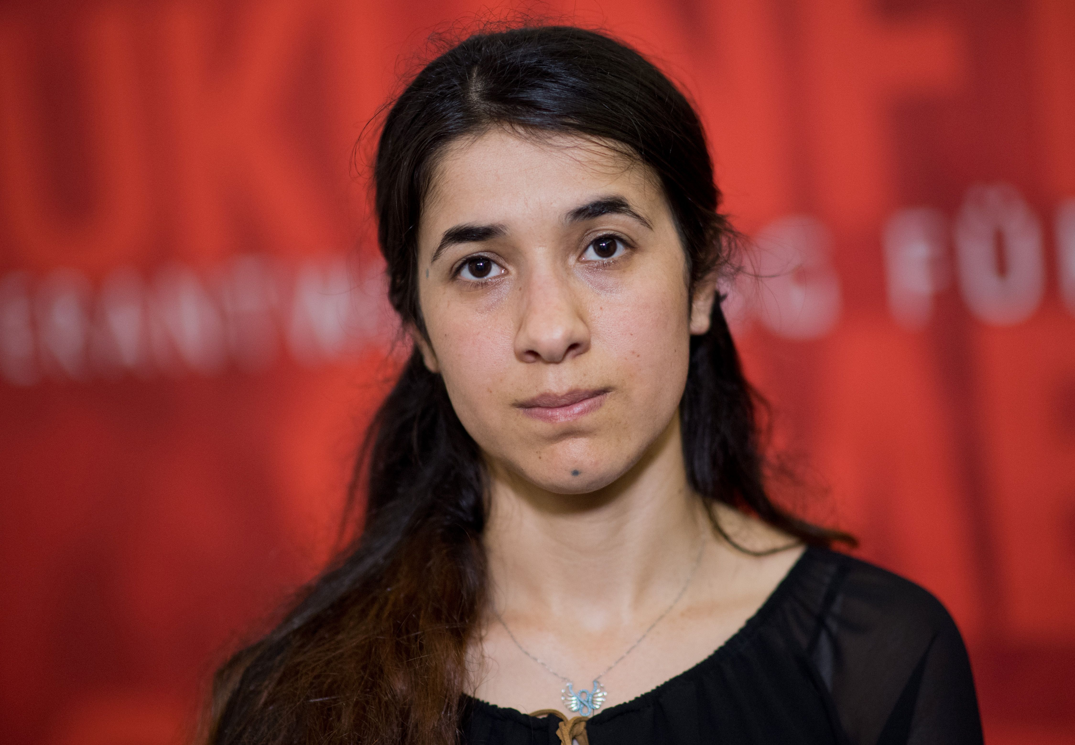 Nadia Murad participates in the Lower Saxony Landtag in Hanover, northern Germany on May 31, 2016 (Julian Stratenschulte—AFP/Getty Images)