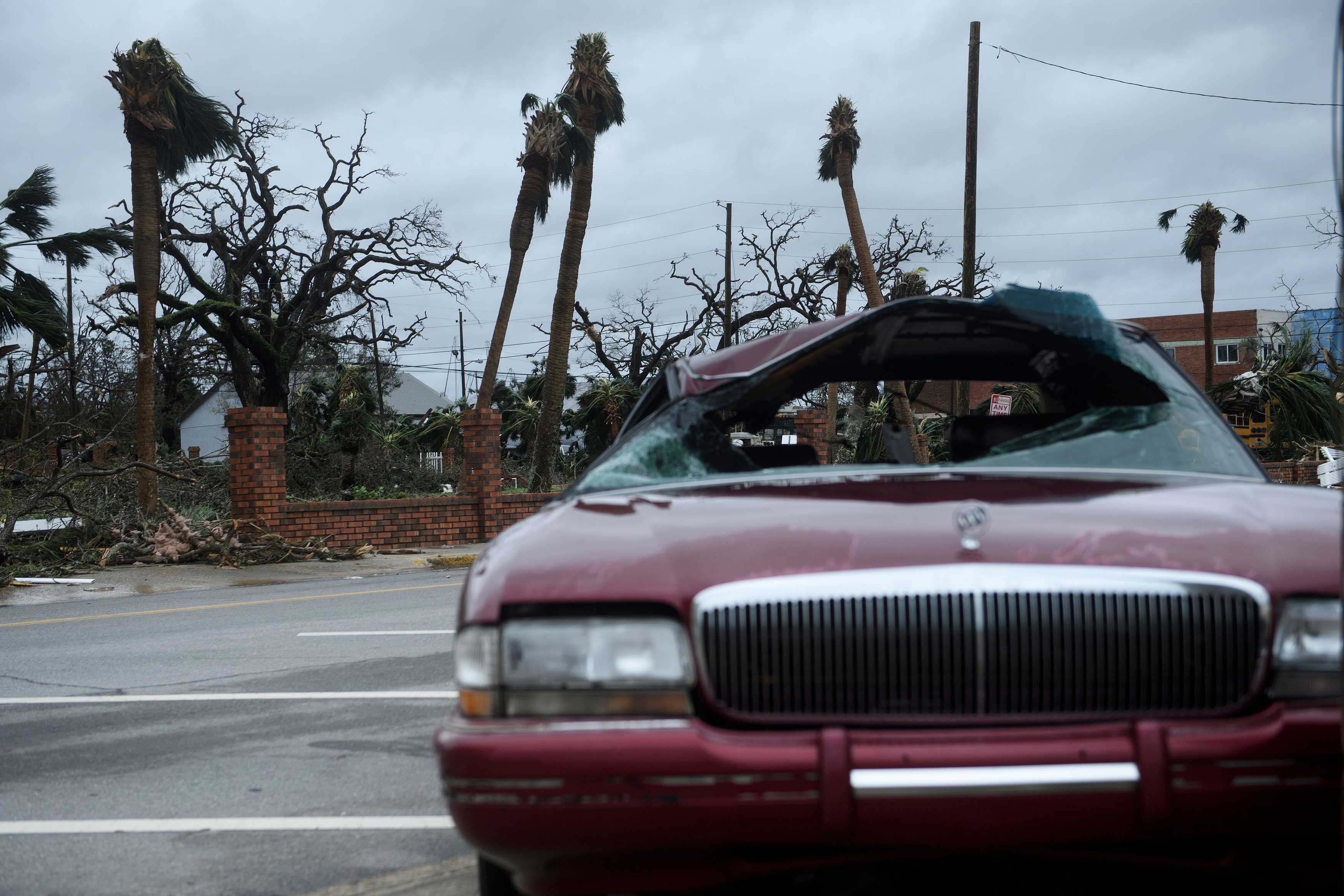 Storm damage is seen after Hurricane Michael Oct. 10, 2018 in Panama City, Fla. (Brendan Smialowski—AFP/Getty Images)