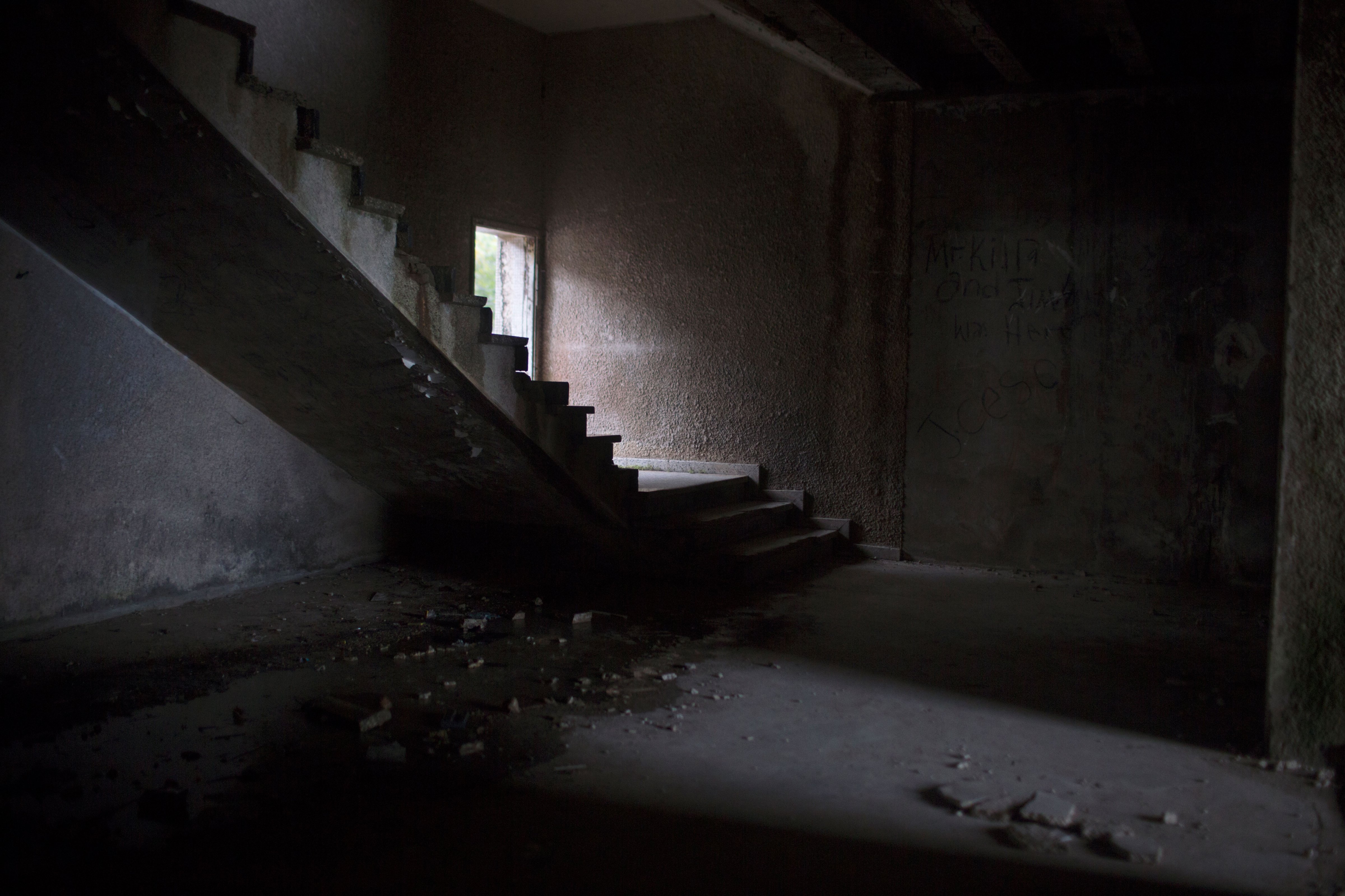 A room in the abandoned Ducor Hotel in Monrovia. Several girls in the trial named the Ducor as a place where they were raped by Macintosh Johnson. (Kathleen Flynn, special to ProPublica)