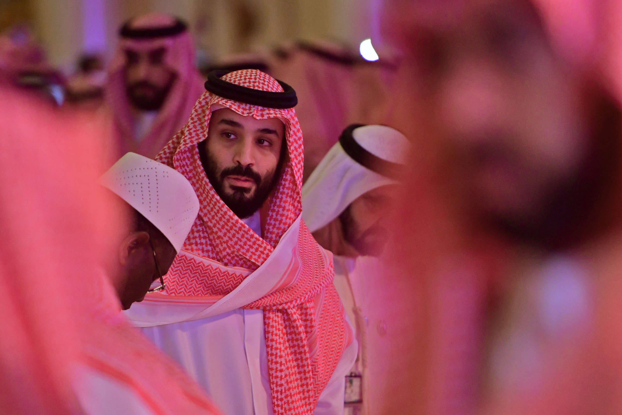 Saudi Crown Prince Mohammed bin Salman arrives at the Future Investment Initiative FII conference in the Saudi capital Riyadh on Oct. 24, 2018. (Giuseppe Cacace—AFP/Getty Images)