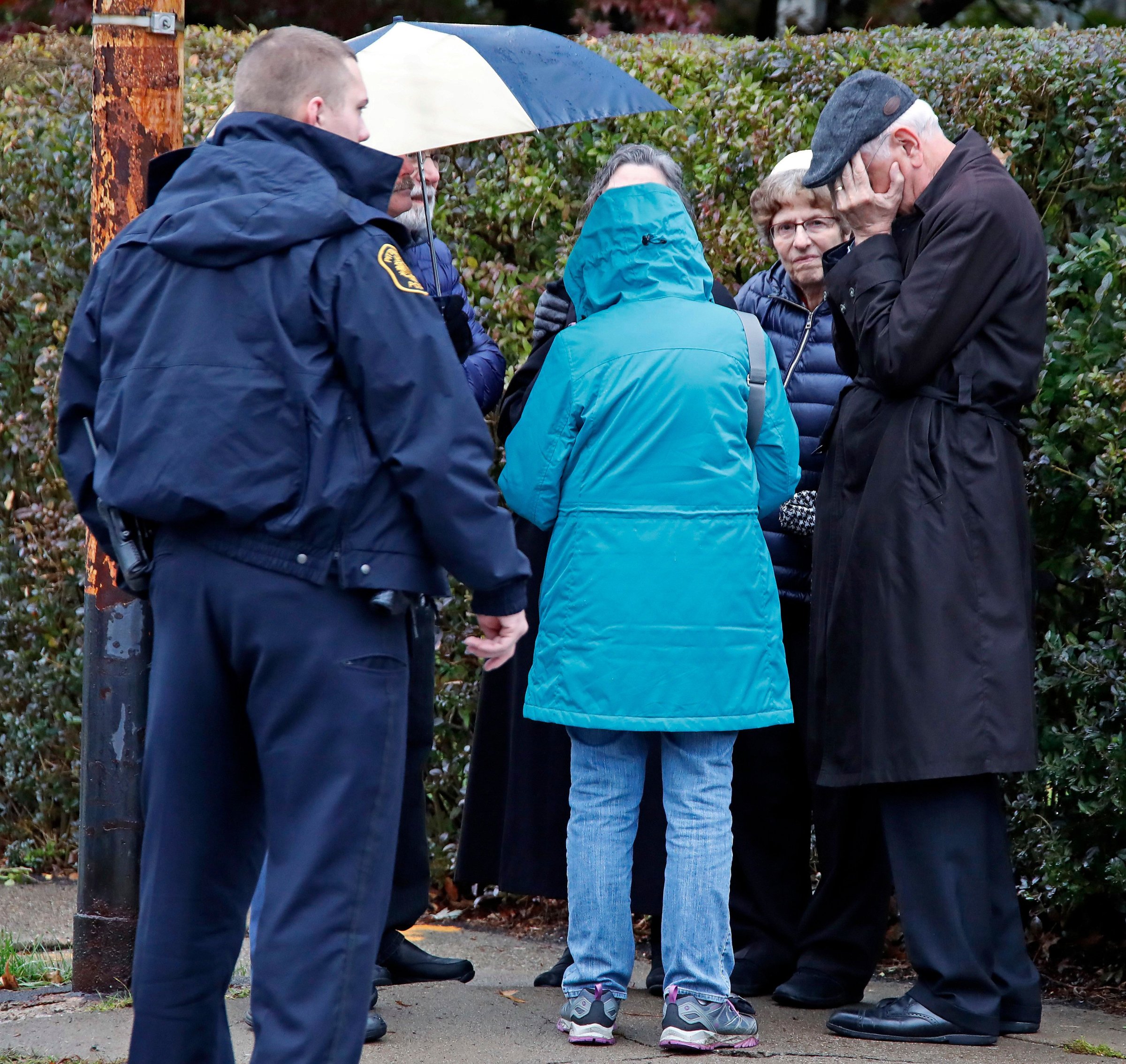 People Gathered Outside Shooting Synagogue, Pittsburgh