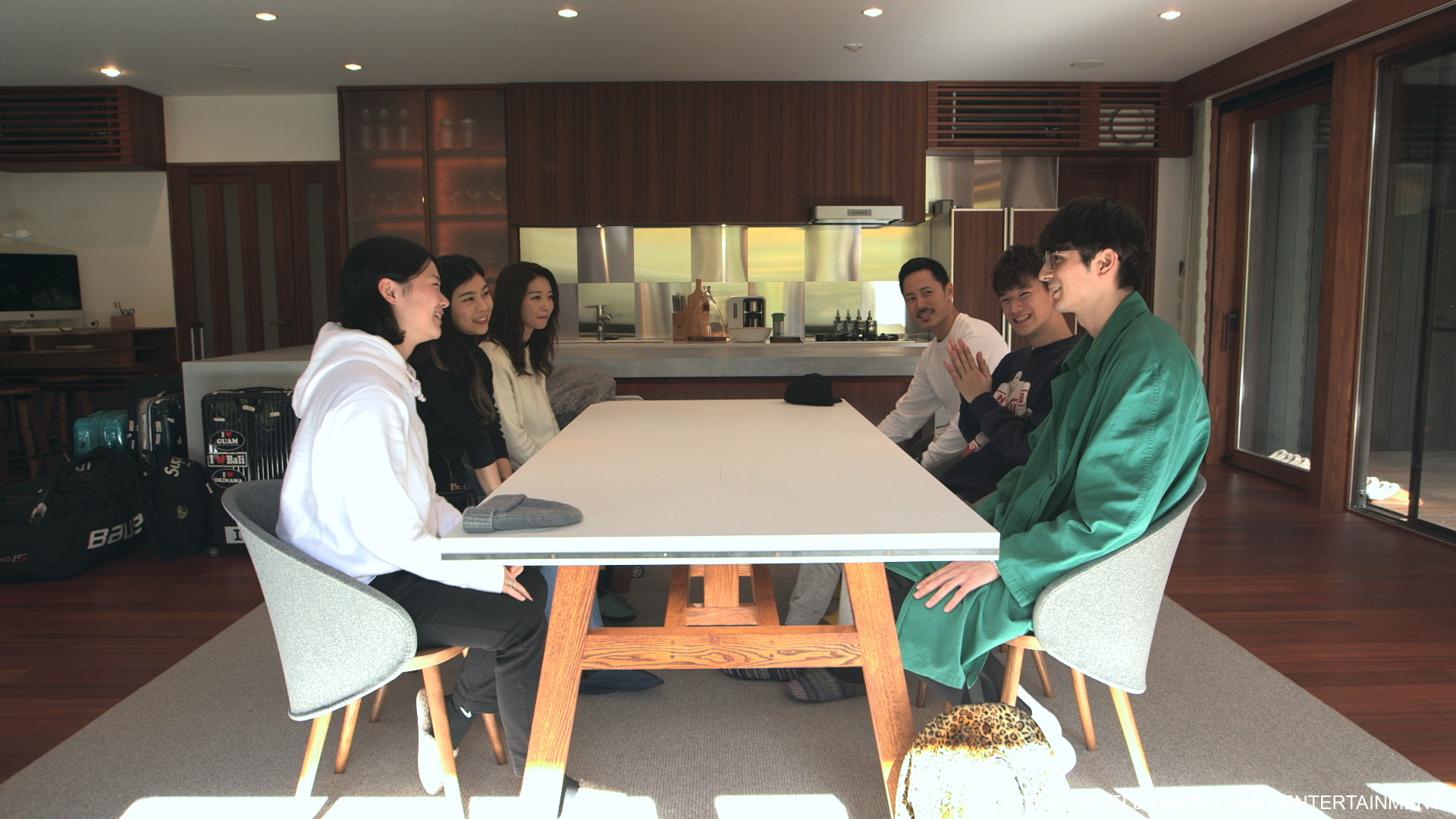 Tsubasa Sato (front left) and Shion Okamoto with the cast of Terrace House: Opening New Doors (1)