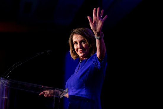 House Democratic leader Nancy Pelosi at an election-night celebration