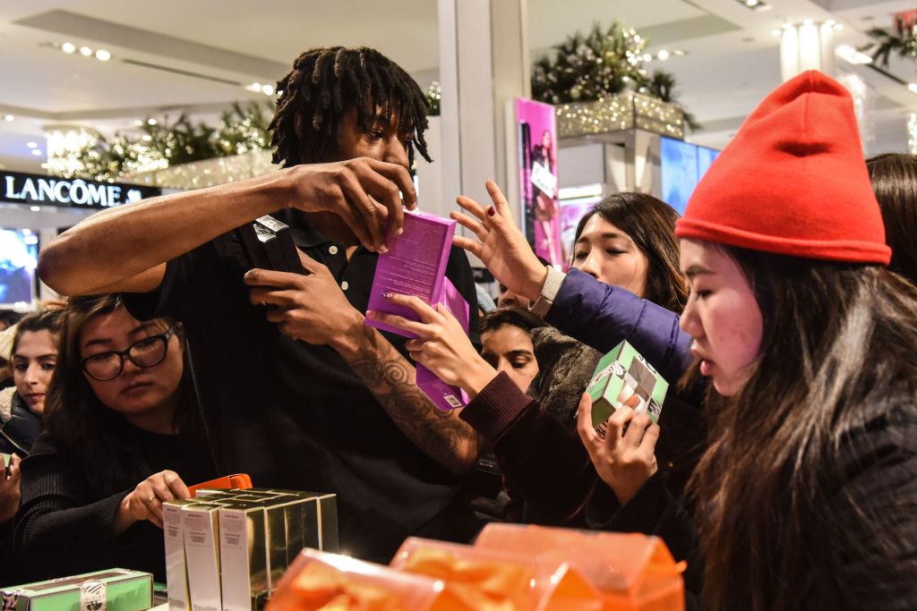 People shop at Macy's department store on "Black Friday" on November 23, 2017 in New York City. (Stephanie Keith&mdash;Getty Images)