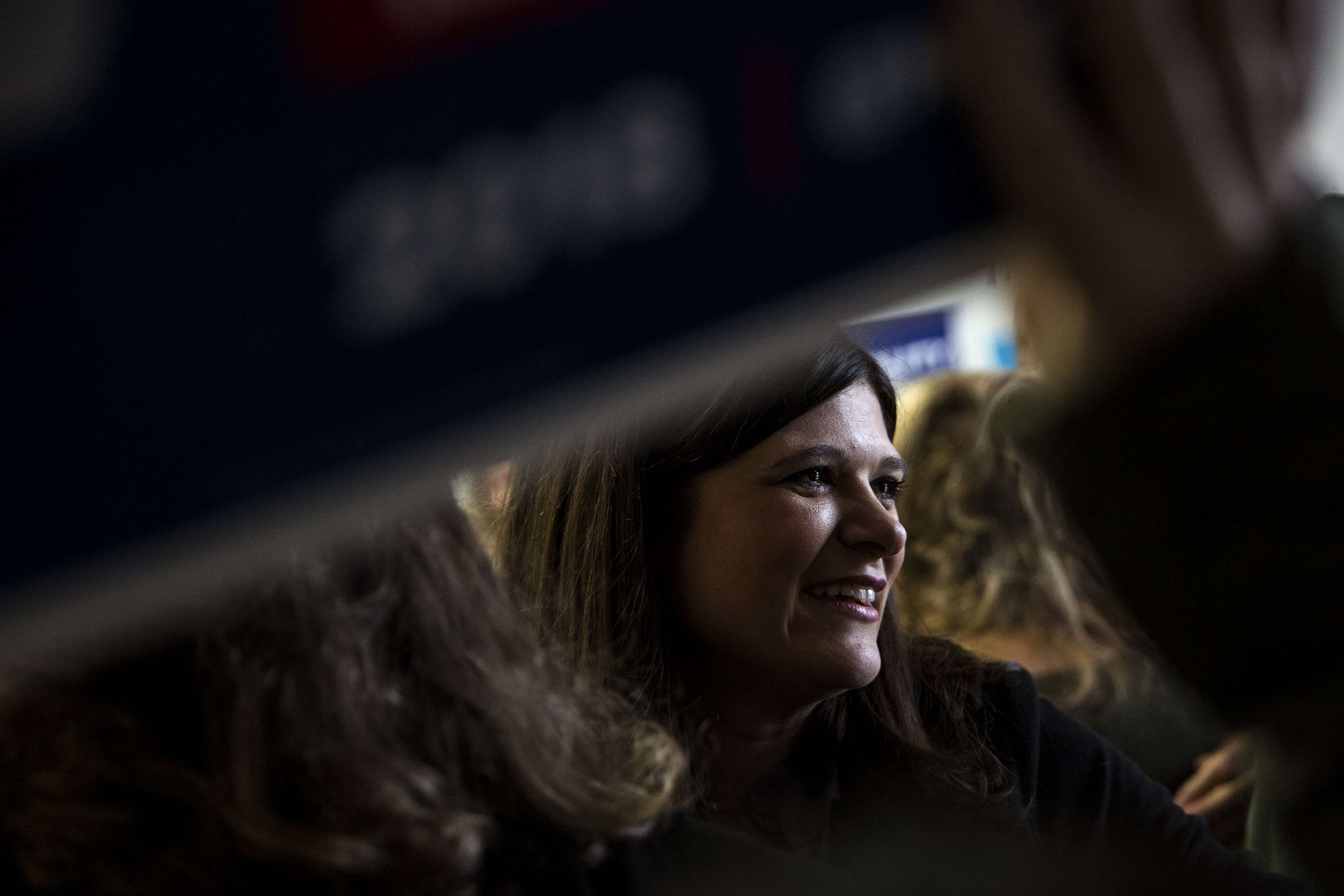 Democratic candidate for Michigan's 11th Congressional District Haley Stevens talks to supporters and volunteers while launching election day canvassing at her Field Office in Troy, Mich. (Erin Kirkland for TIME)