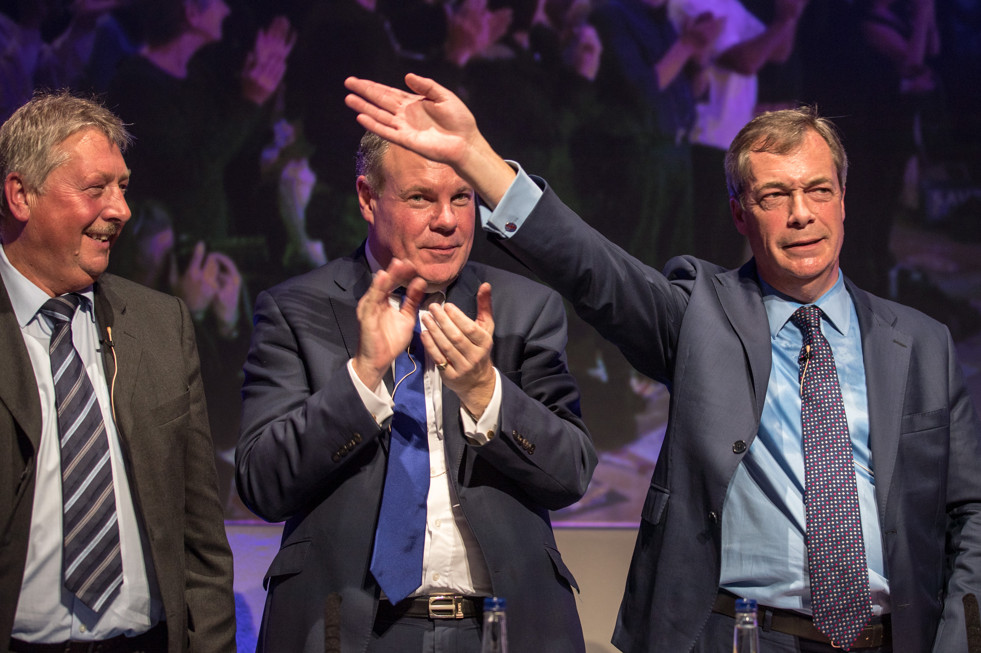 A woman went viral for rolling her eyes at Nigel Farage during a debate. (Photo by Matt Cardy/Getty Images) (Matt Cardy&mdash;Getty Images)