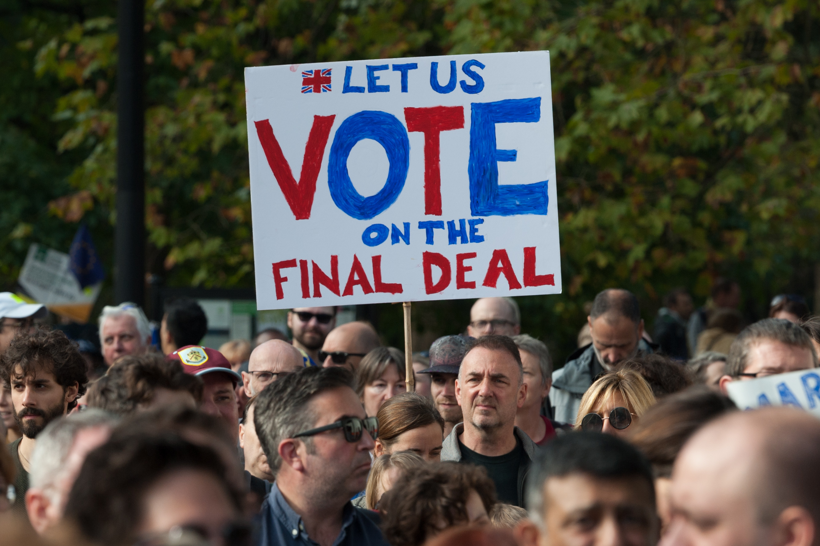 OCT 20: Hundreds of thousands of people gather in central London to take part in the People's Vote march (Barcroft Media—Barcroft Media via Getty Images)