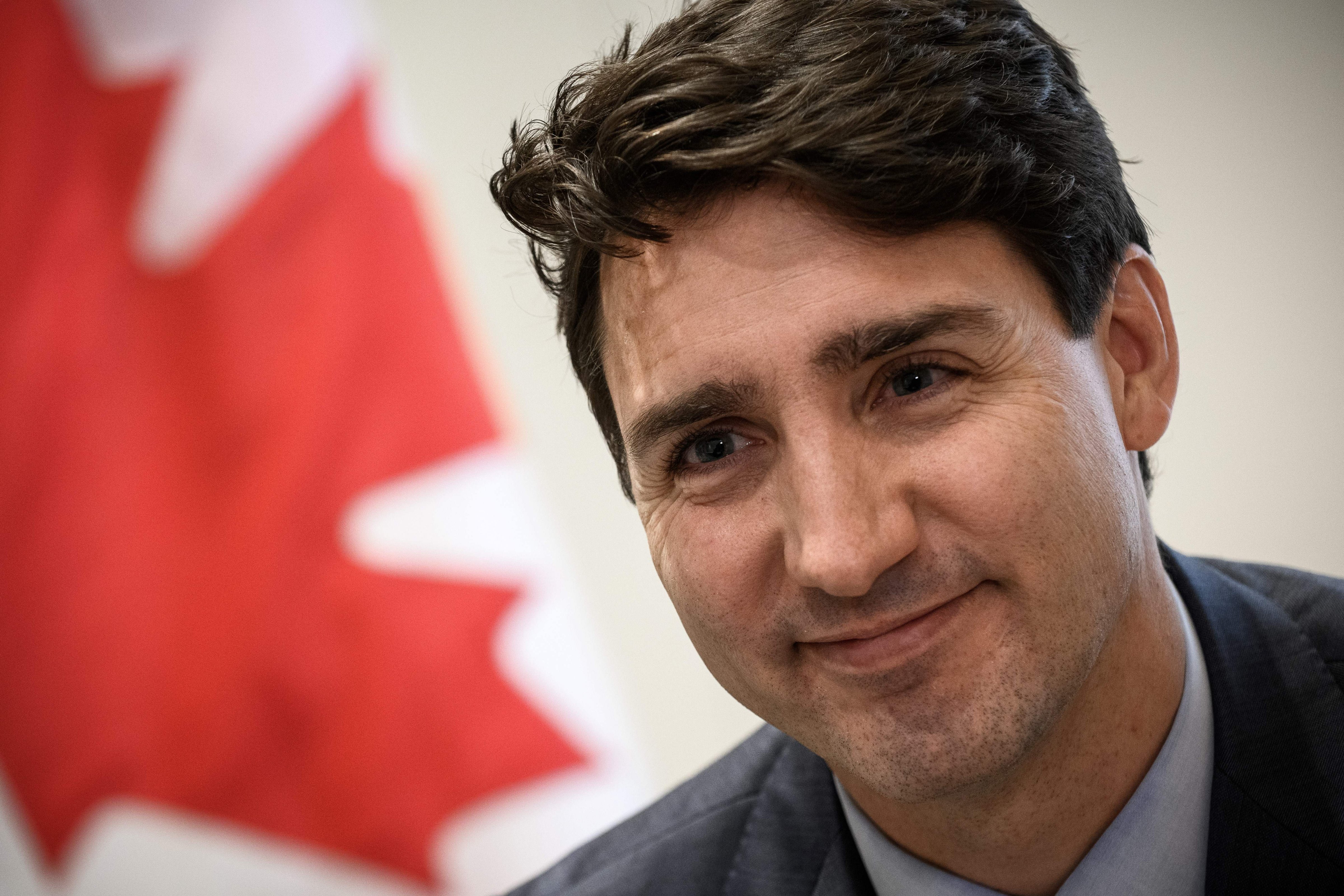 Canadian Prime Minister Justin Trudeau gives an interview at the Canadian Embassy in Paris on Nov. 12, 2018. (Philippe Lopez&mdash;AFP/Getty Images)