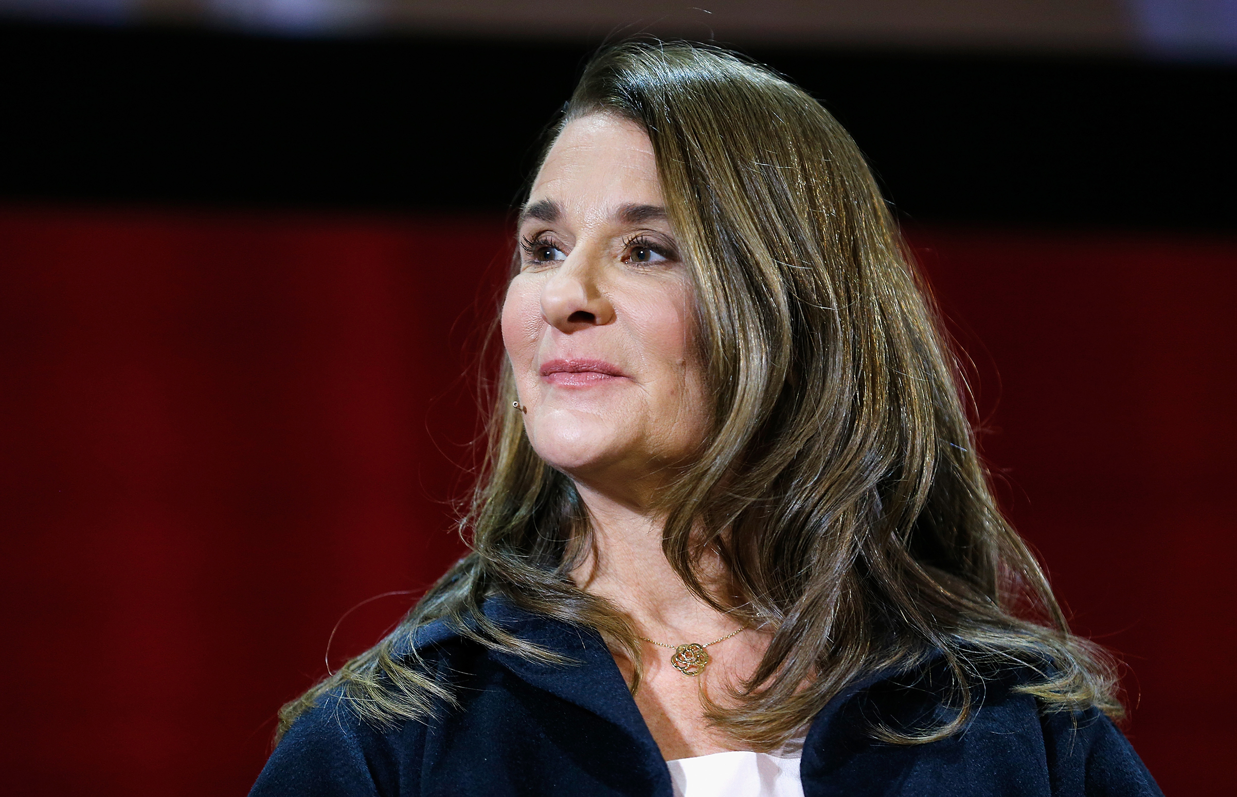 Melinda Gates speaks during an event with  Lin-Manuel Miranda and Bill Gates in February 2018. (John Lamparski—Getty Images)