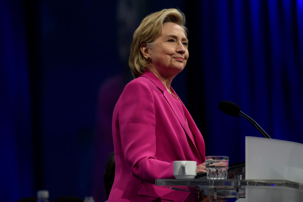 Hillary Clinton speaks at the annual convention of the American Federation of Teachers in Pittsburgh, Penn. on July 13, 2018. (Jeff Swensen—Getty Images)