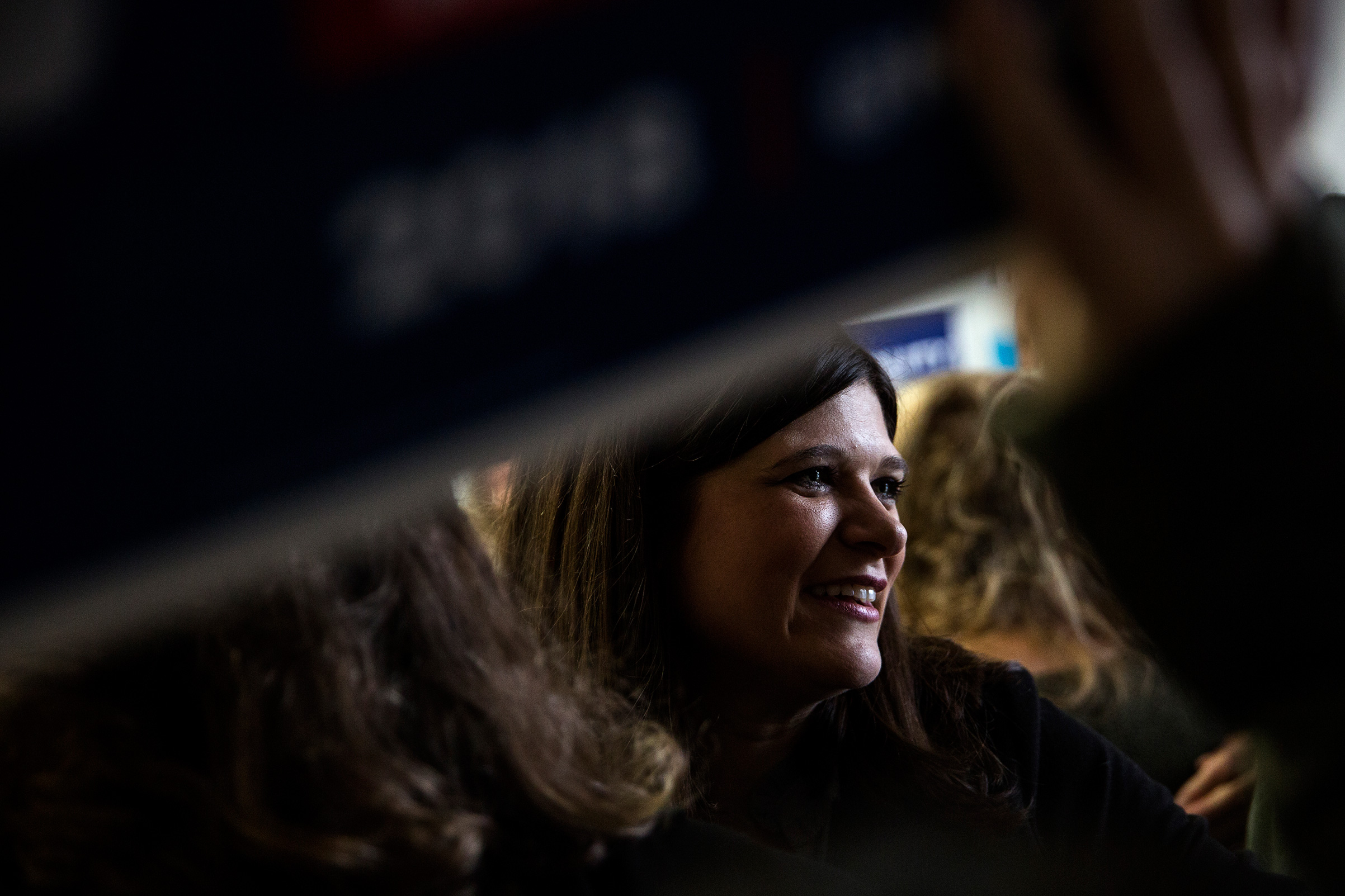 Democratic candidate for Michigan's 11th Congressional District Haley Stevens talks to supporters and volunteers while launching election day canvassing at her Field Office in Troy, Mich, on Nov. 6, 2018. (Erin Kirkland for TIME)