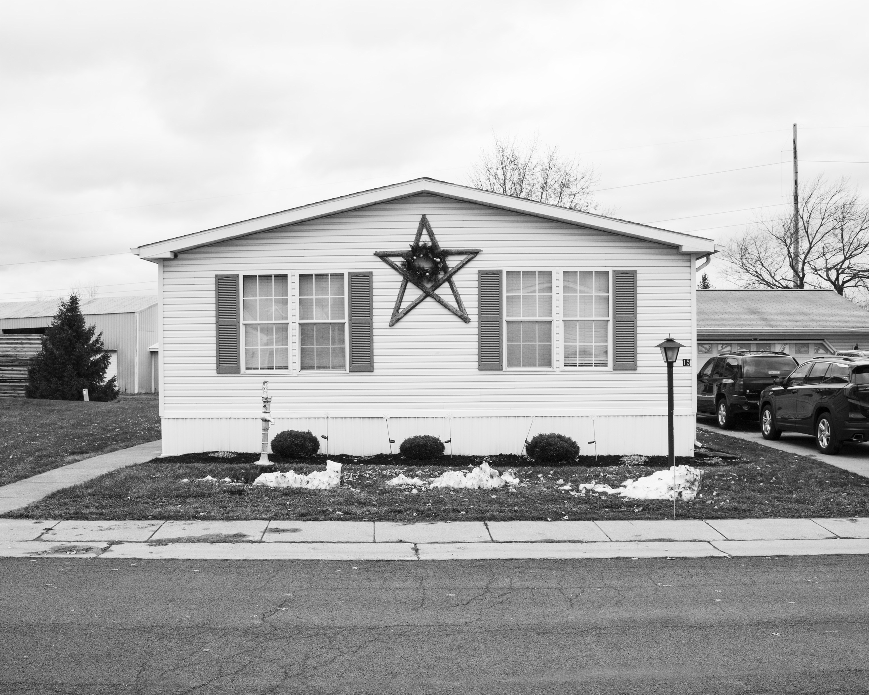 The exterior of Maribeth Sheedy's home in the Akron Manufactured Home Community (Shane Lavalette for TIME)