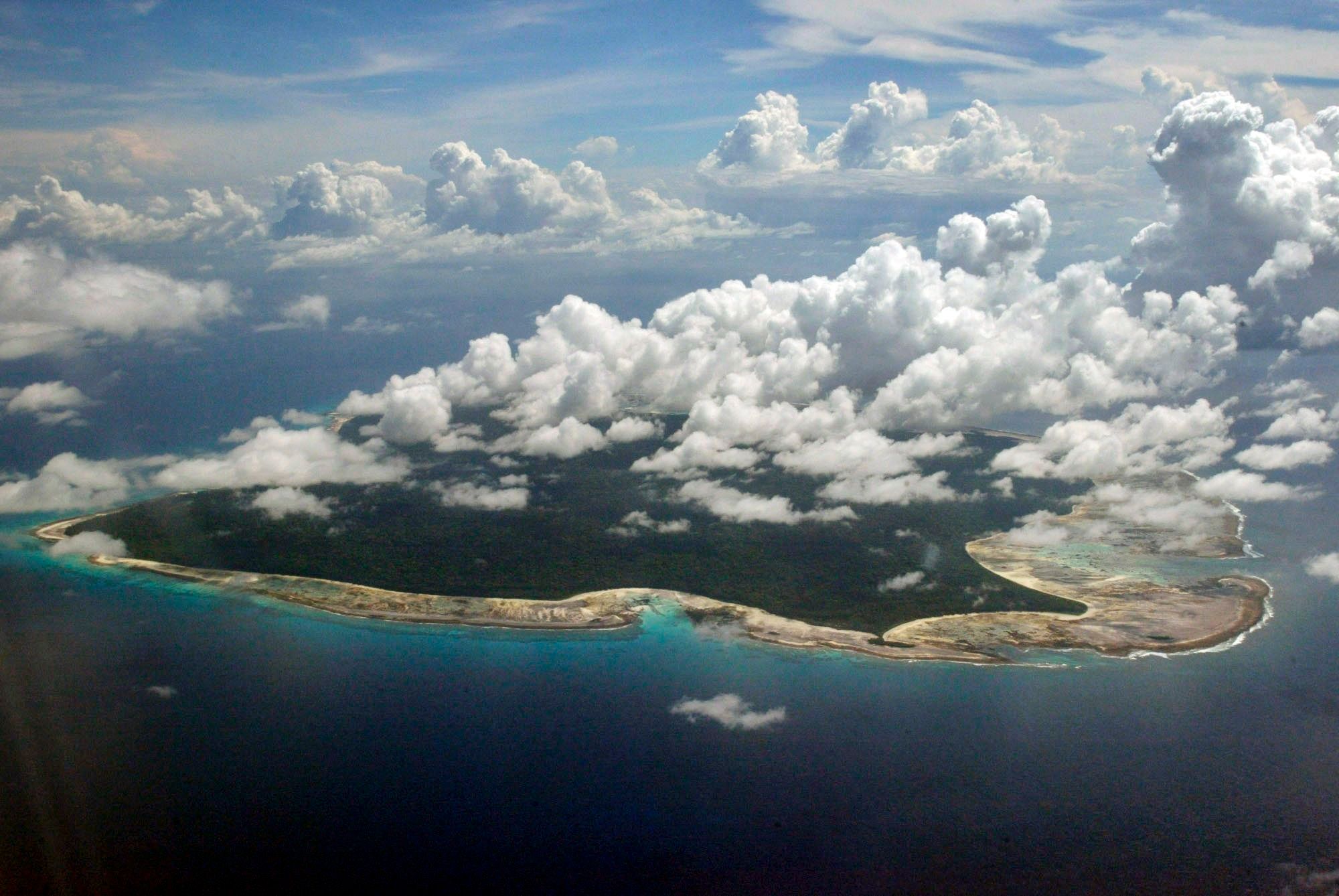 In this undated file photo, clouds hang over the North Sentinel Island, in India's southeastern Andaman and Nicobar Islands. (Gautam Singh—AP/REX/Shutterstock)