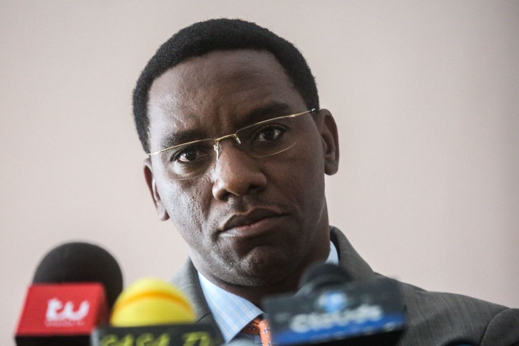 This photograph taken on September 8, 2017, shows Paul Makonda, Regional Commissioner of Dar es Salaam as he addresses a press conference in Dar es Salaam, Tanzania. Makonda, a fervent Christian and loyal ally of President John Magufuli, has launched an anti-gay crackdown, threatening to arrest people suspected of being gay. (Khalfan Said Hassan—AFP/Getty Images)