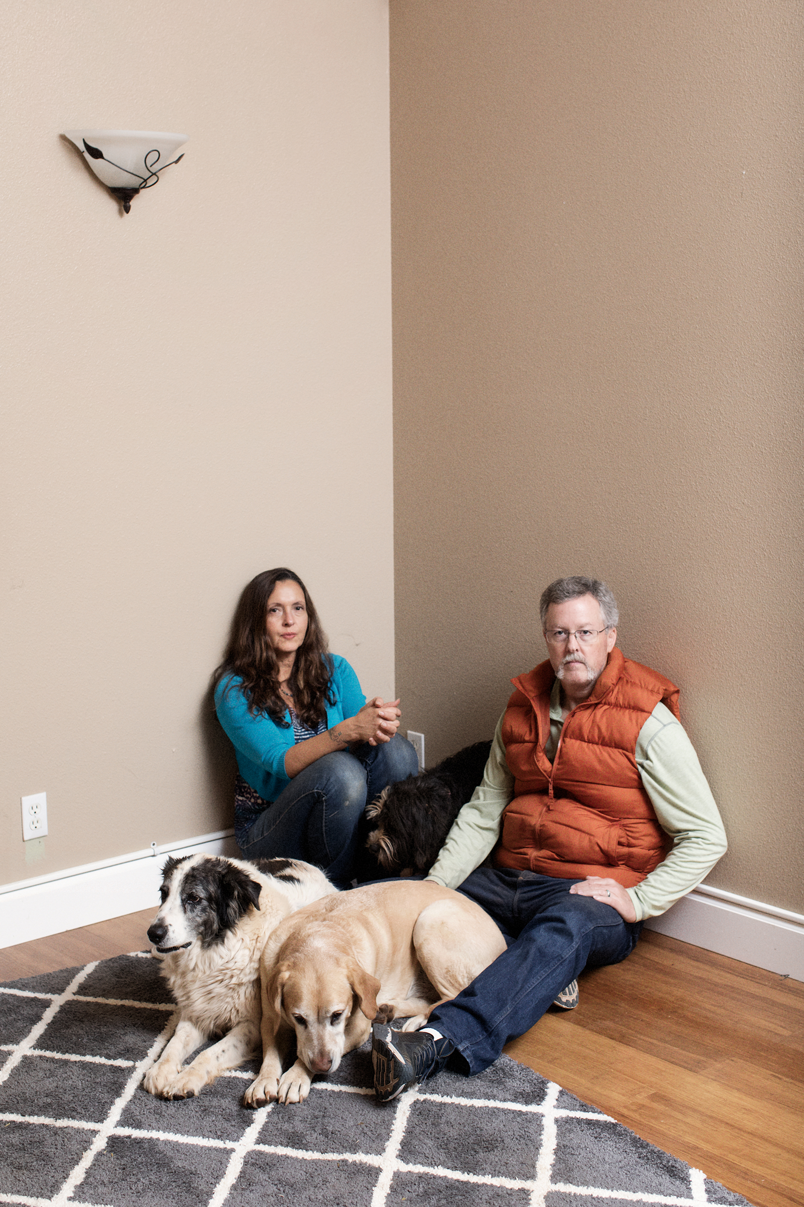 Kirk Trostle and Patty Garrison in a rental in Happy Valley, Calif., on Nov. 28, 2018. (Philip Montgomery for TIME)