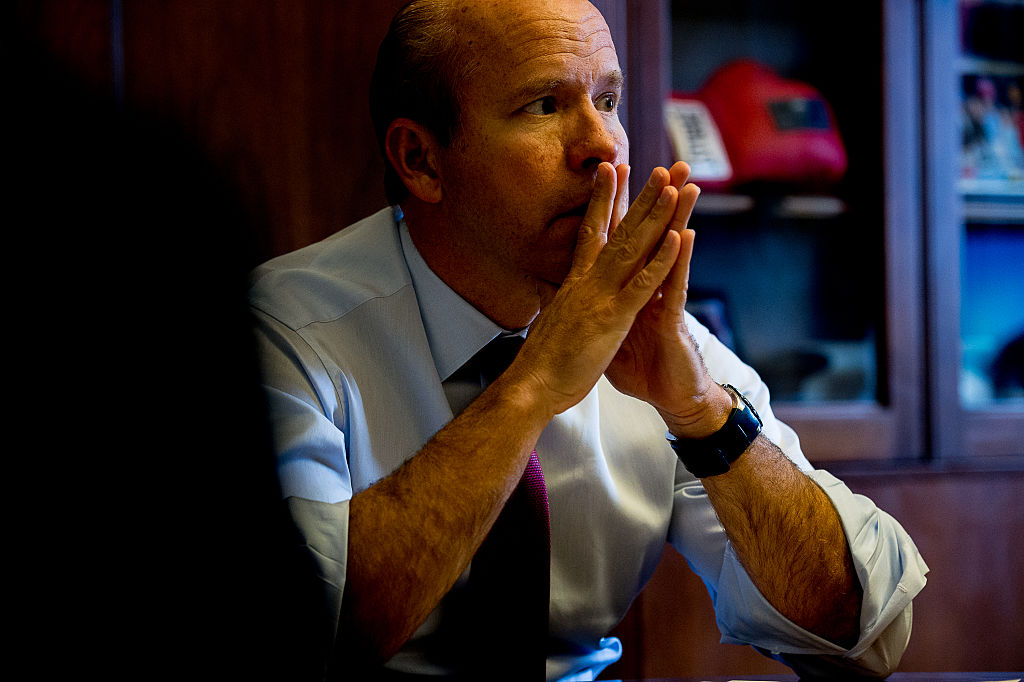 In this Jan. 30, 2015 file photo, Rep. John Delaney (D-Md.) meets with members of this staff in his office on Capitol Hill in Washington, D.C.—Washington Post/Getty Images (Washington Post/Getty Images)