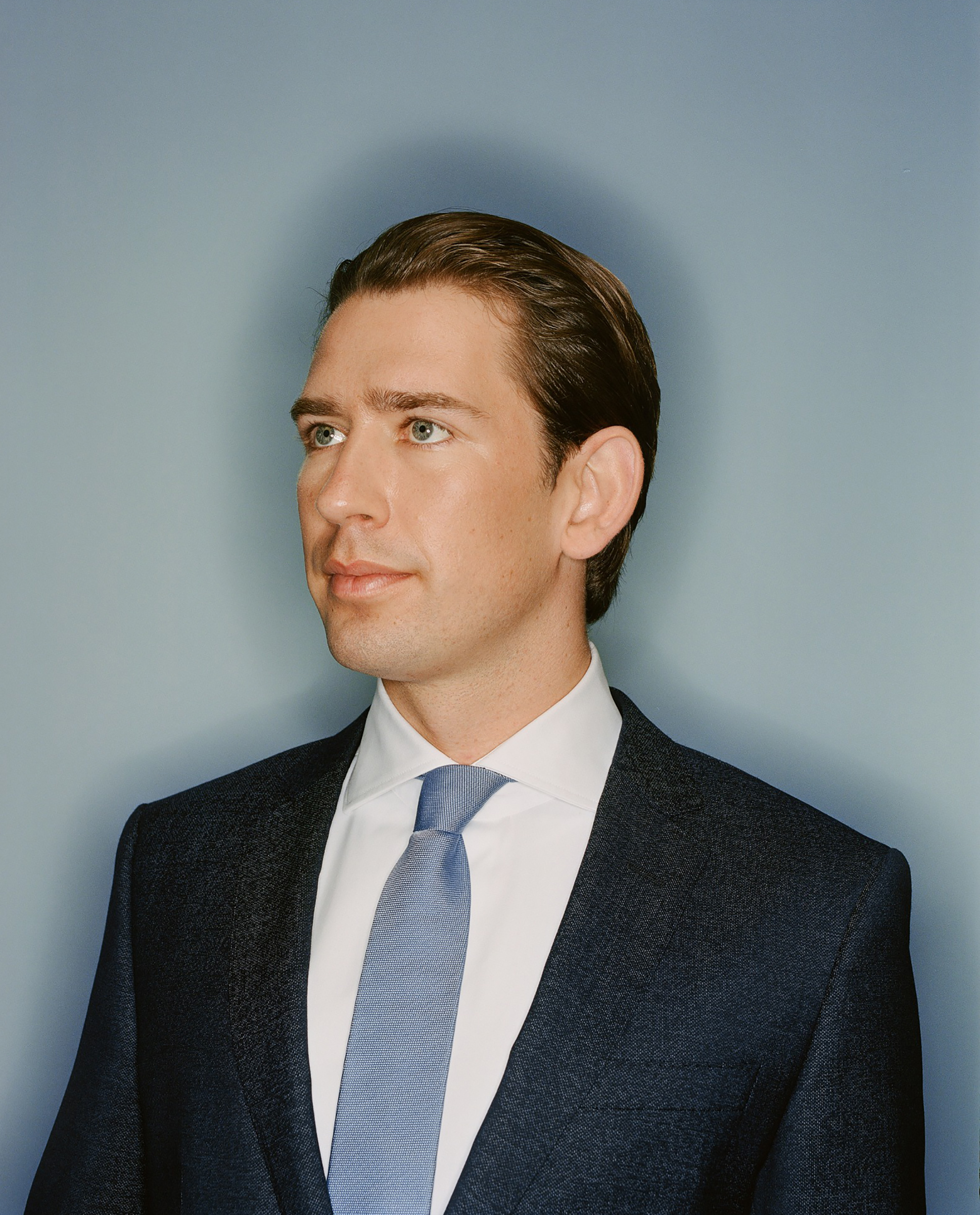 At 32, Kurz, photographed in October, is the youngest Chancellor in Austrian history (Mark Peckmezian for Time)